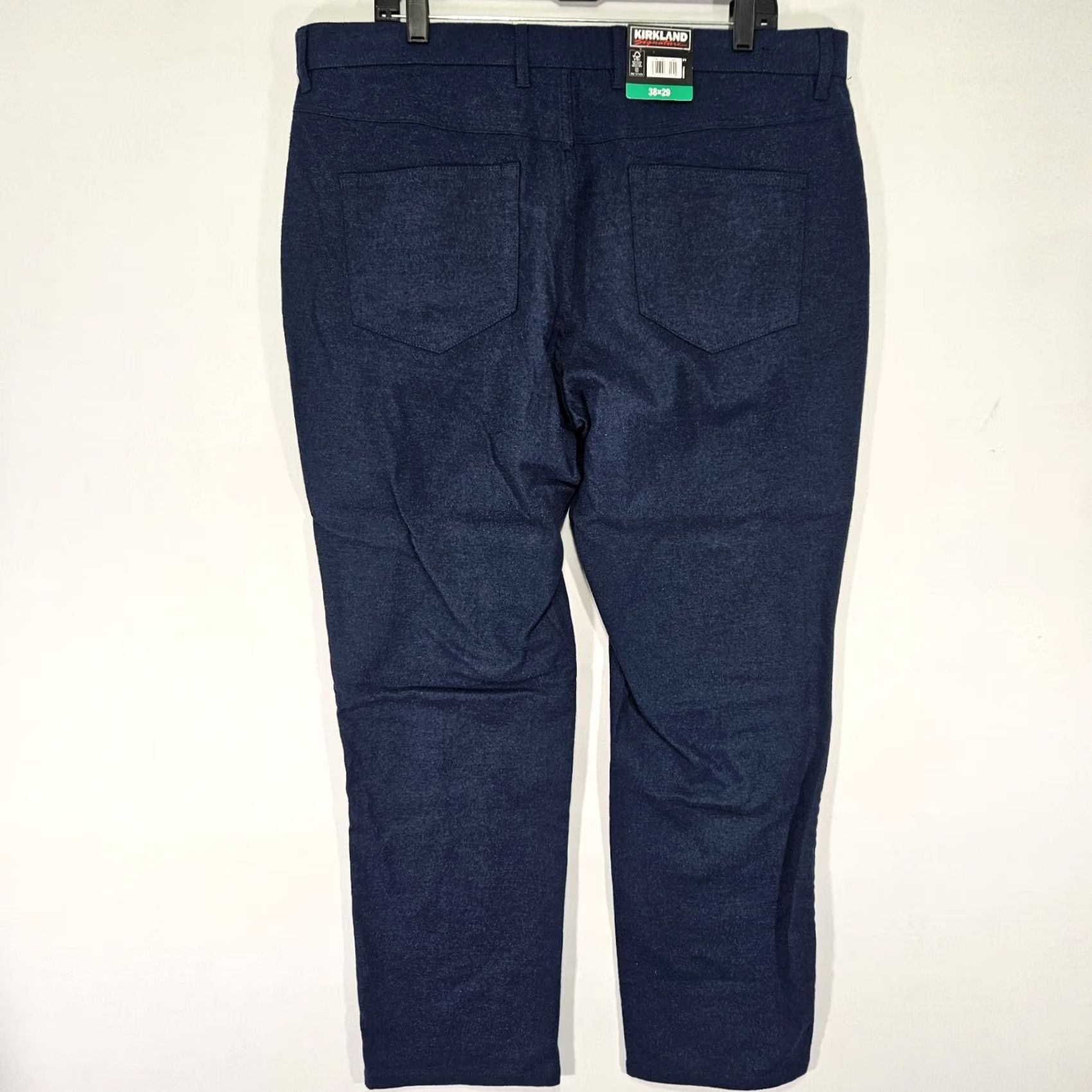 Kirkland Signature Pants Mens 38x29 Blue Flannel Cotton Stretch Dress Pants New, Men's — image 6 of 6