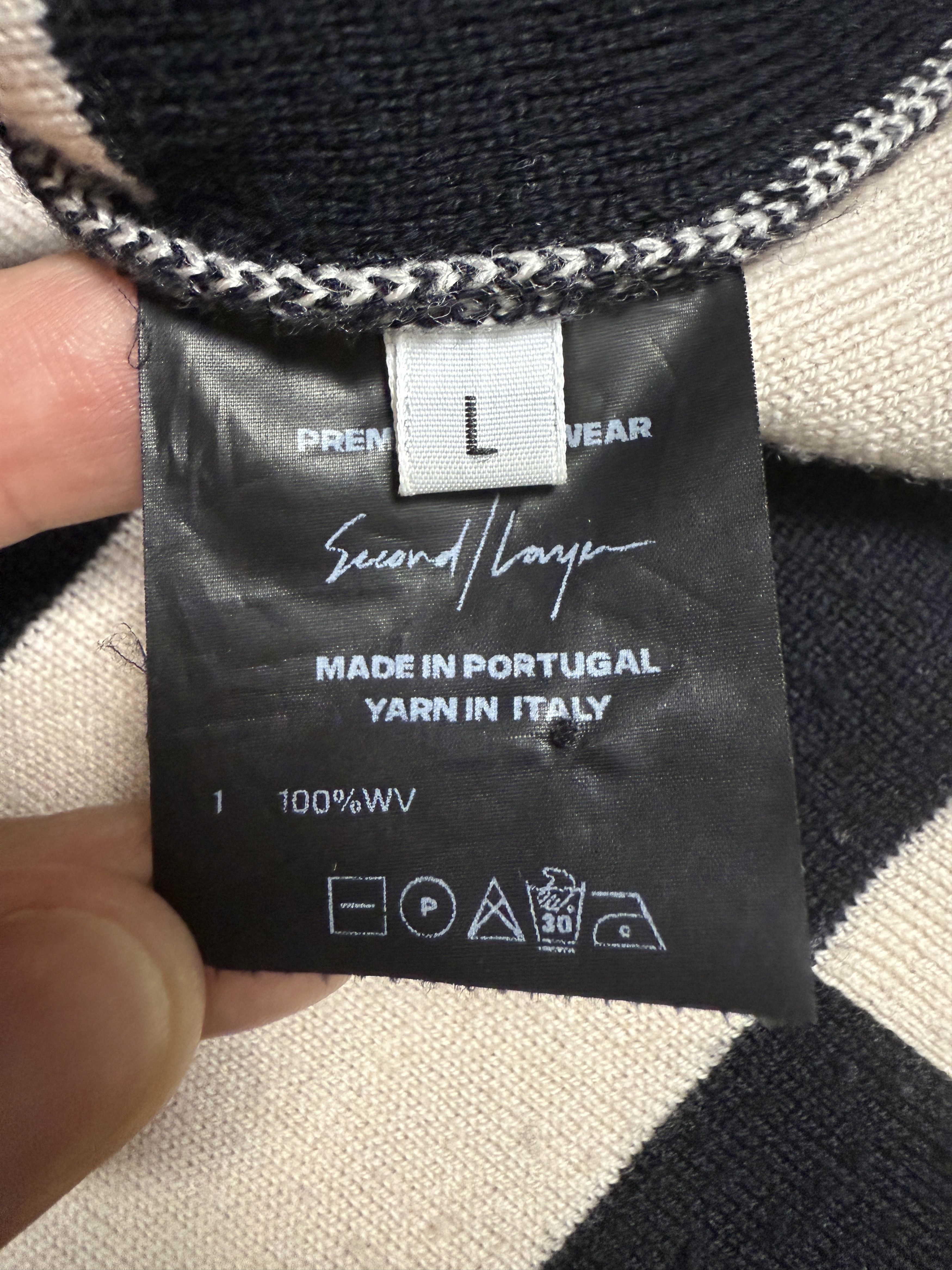 Second/Layer $800 Second/Layer Checkered Virgin Wool Knit Cardigan Size US L / EU 52-54 / 3 - 4 Thumbnail
