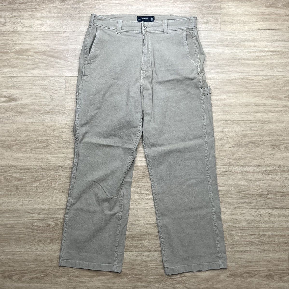 Abercrombie & Fitch Abercrombie Baggy Workwear Pants Beige Size US 33 - 1 Thumbnail