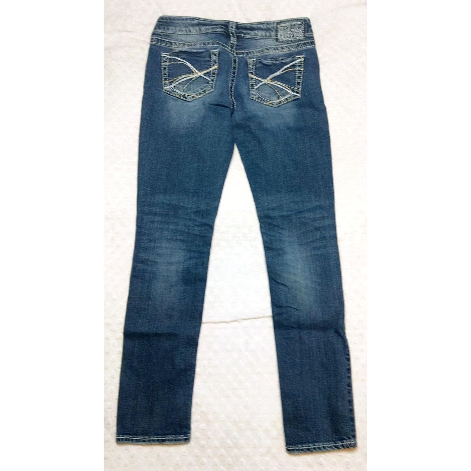 Silver Jeans Co. Silver Jeans Aiko Skinny Jeans Dark Wash 29x31 Womens Mid Rise Denim Stretch Pockets Logo 5-Pocket Size 29" - 7 Thumbnail