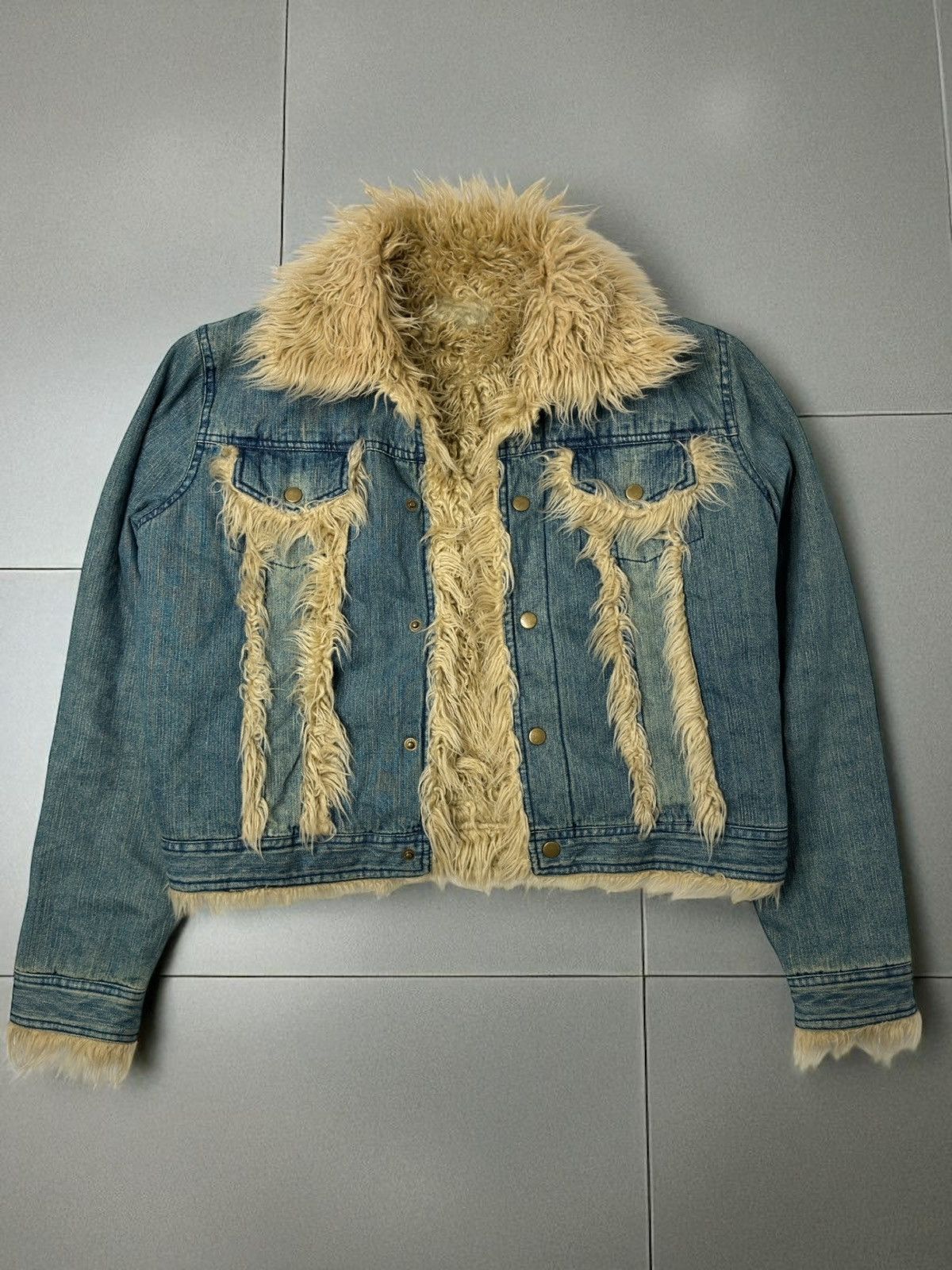 Vintage Vintage avant garde fur denim jacket if6was9 l.g.b. hysteric Size US S / EU 44-46 / 1 - 1 Thumbnail