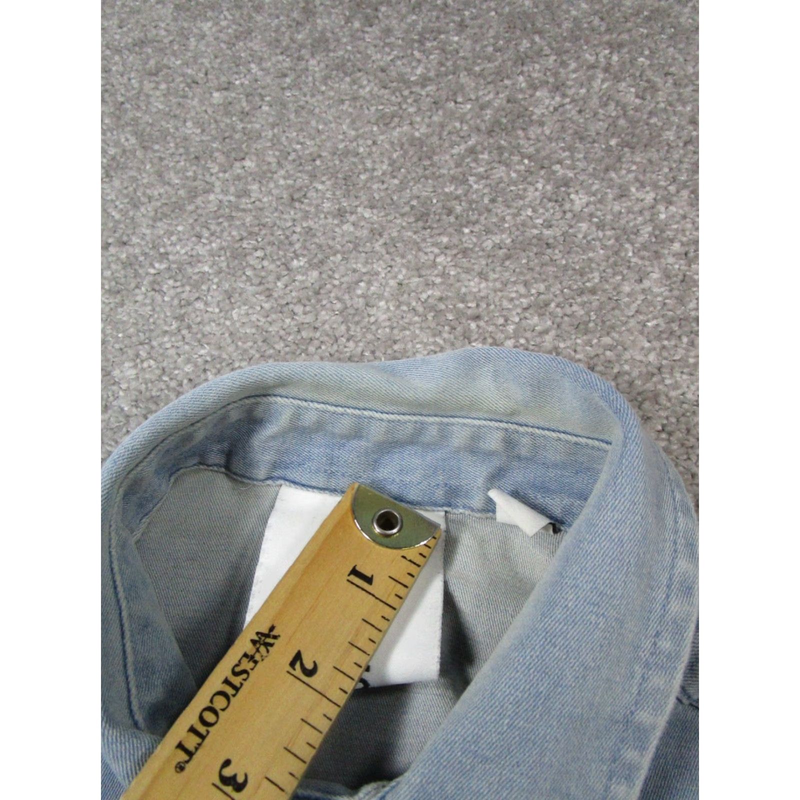Vintage COLLUSION Shirt Mens S Cotton Denim Button Up Collared Long Sleeve Pockets Blue Vintage: No (adjusted within constraints) Size US S / EU 44-46 / 1 - 7 Thumbnail