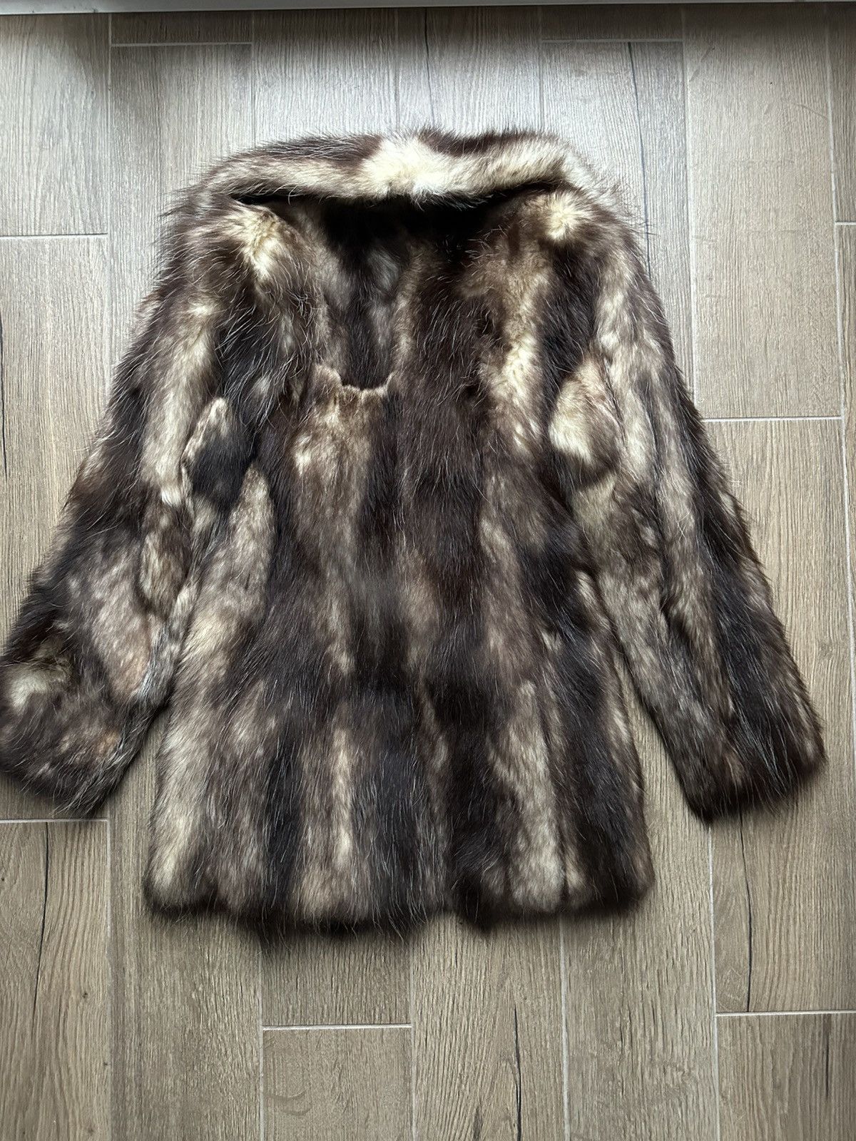 Vintage Genuine Real Raccoon Fur Brown Coat Y2k Vintage Retro Size XS / US 0-2 / IT 36-38 - 7 Thumbnail