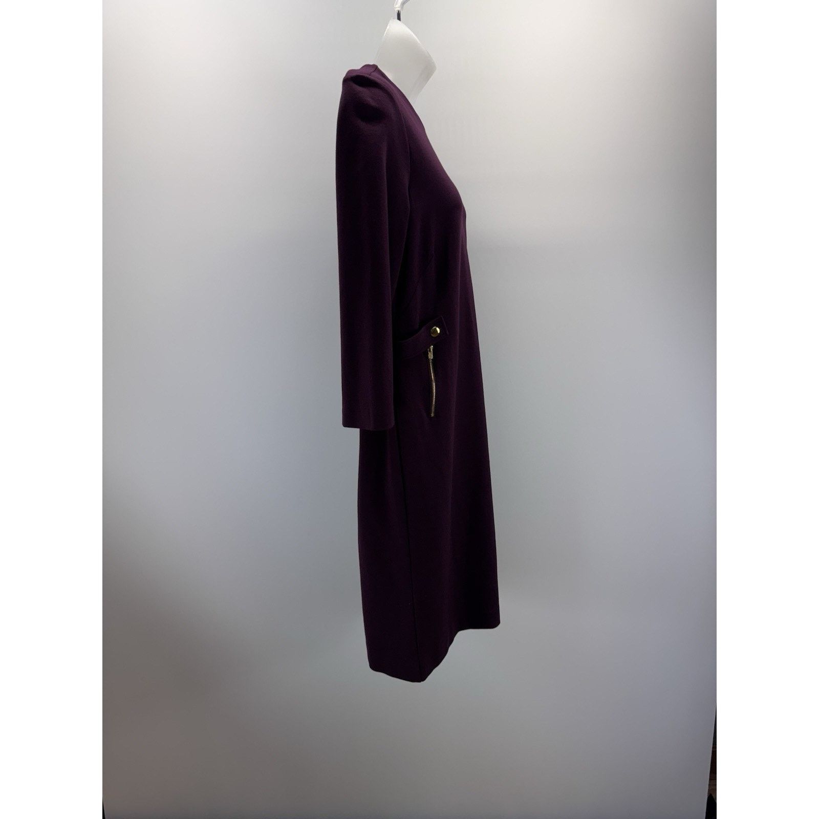 Express Chicos Sheath Dress Size 00 (US 2) Double Zip Maroon Knit Size XS / US 0-2 / IT 36-38 - 6 Thumbnail
