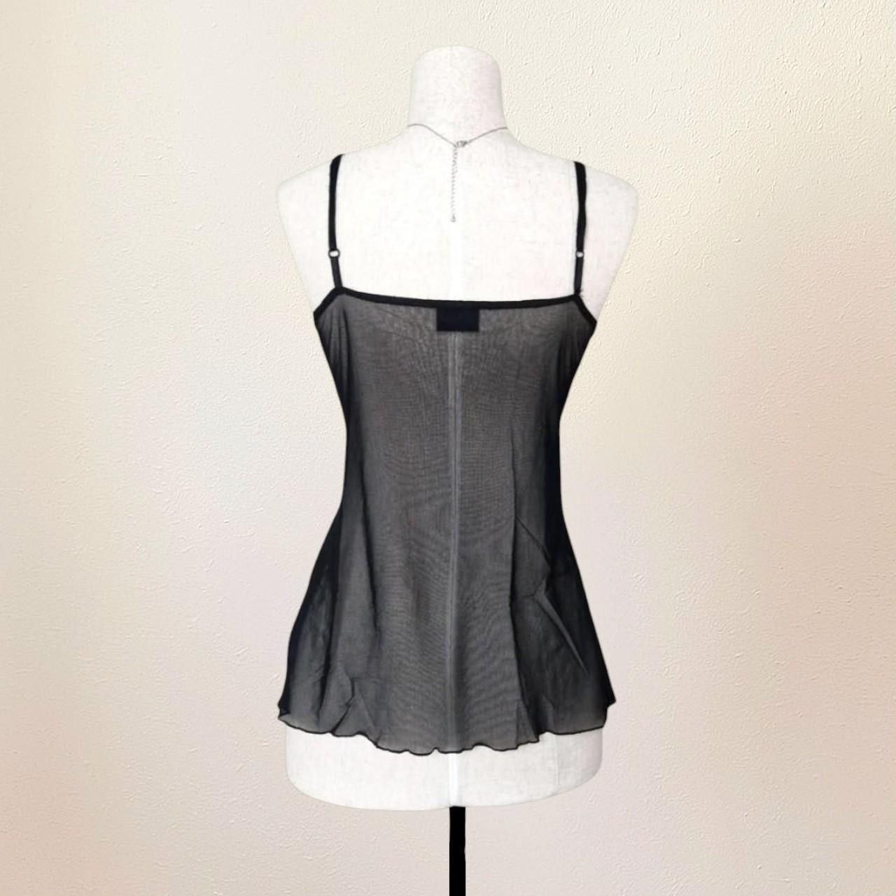 Vintage Black Mesh Cami Top with Beads, faairygrunge, whimsygoth,y2k Size S / US 4 / IT 40 - 4 Thumbnail