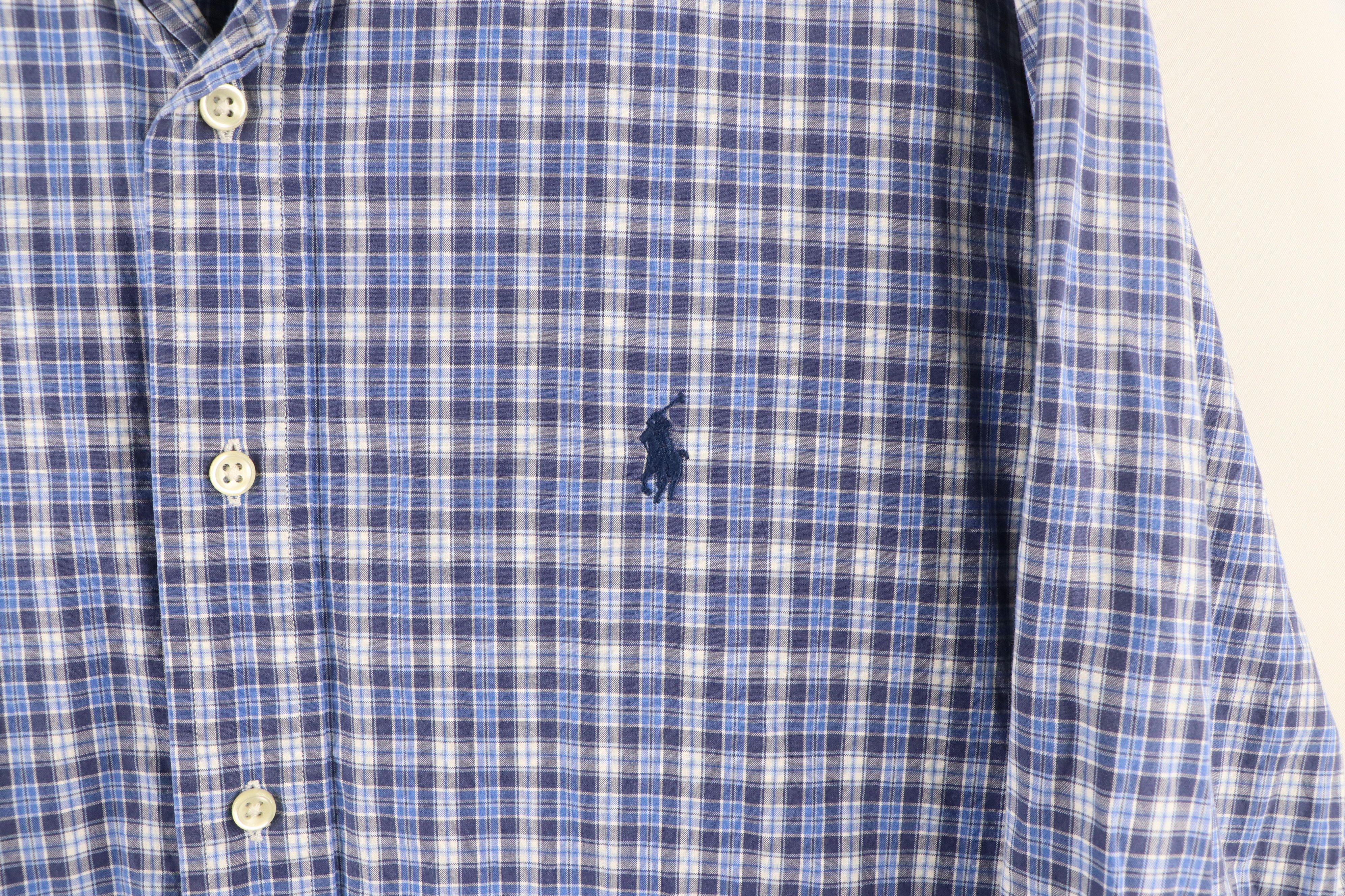 Polo Ralph Lauren Vintage 90s Ralph Lauren Fit Collared Button Down Shirt Blue Size US L / EU 52-54 / 3 - 4 Thumbnail