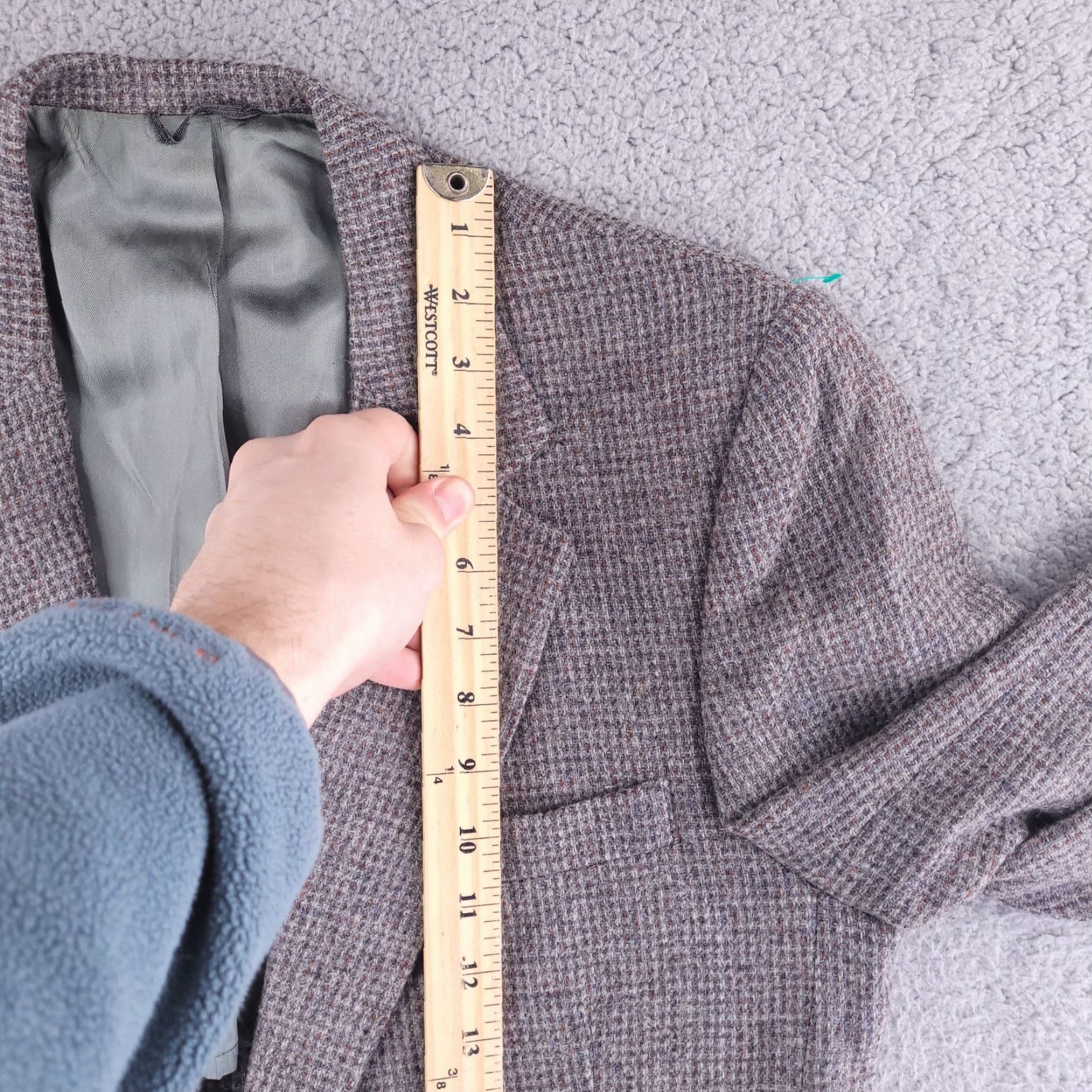 Stafford Stafford Blazer Mens 40 Wool Tweed Brown Coat Jacket Top Sport 2 Piece Regular Size 40 Mens Brown Wool Tweed Stafford Blazer Size 40R - 5 Thumbnail