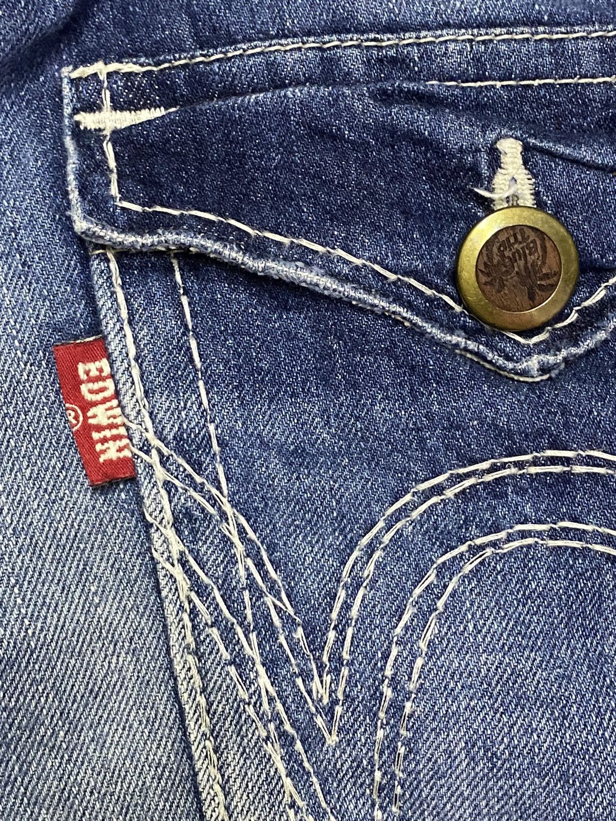 Edwin Vintage Edwin Blue Trip Whisker Flare Jeans Size US 33 - 17 Thumbnail