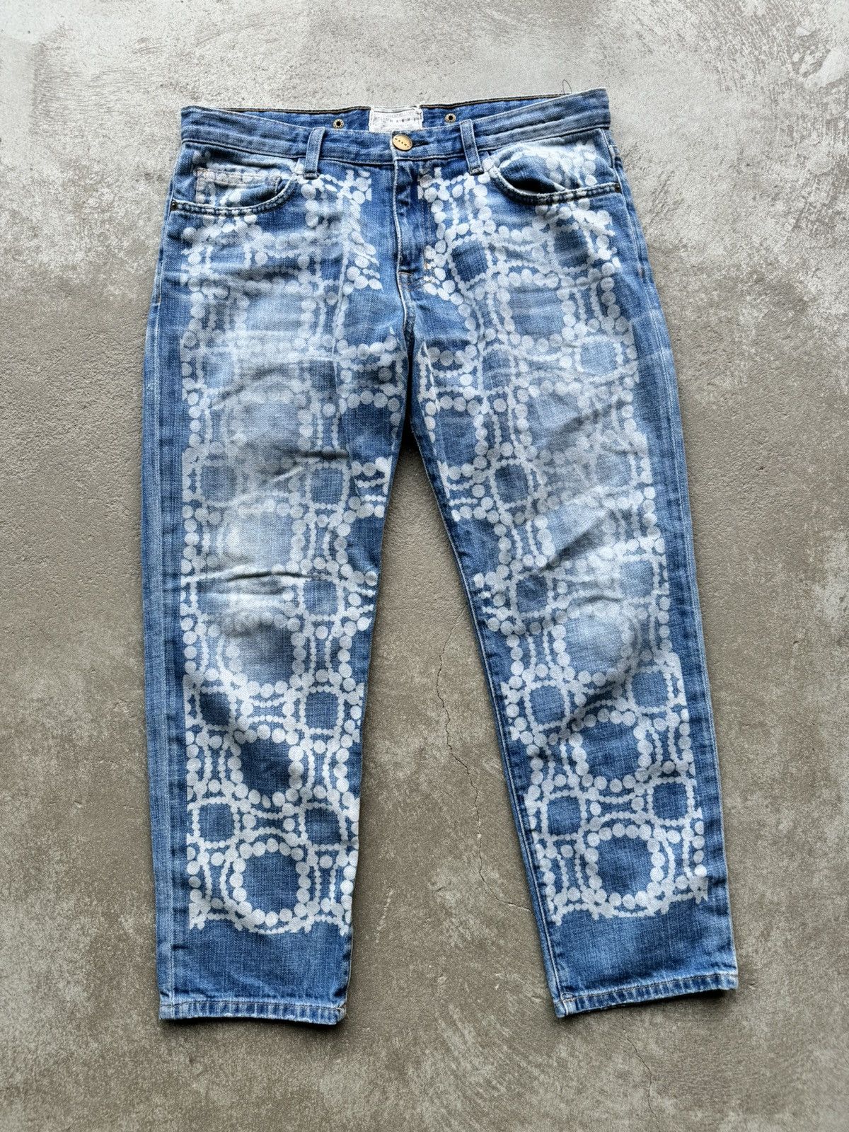 image of Made In USA x Marni Current/elliott Cropped Boyfriend Pants in Denim, Women's (Size 34)