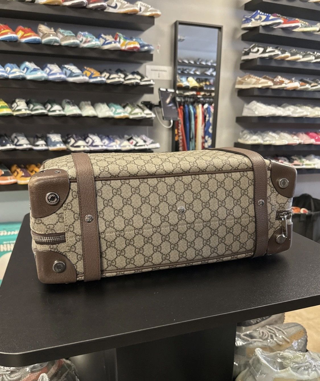 Gucci AUTHENTIC Gucci Beige GG Supreme Trunk Holdall Tote Brown Size ONE SIZE - 13 Thumbnail