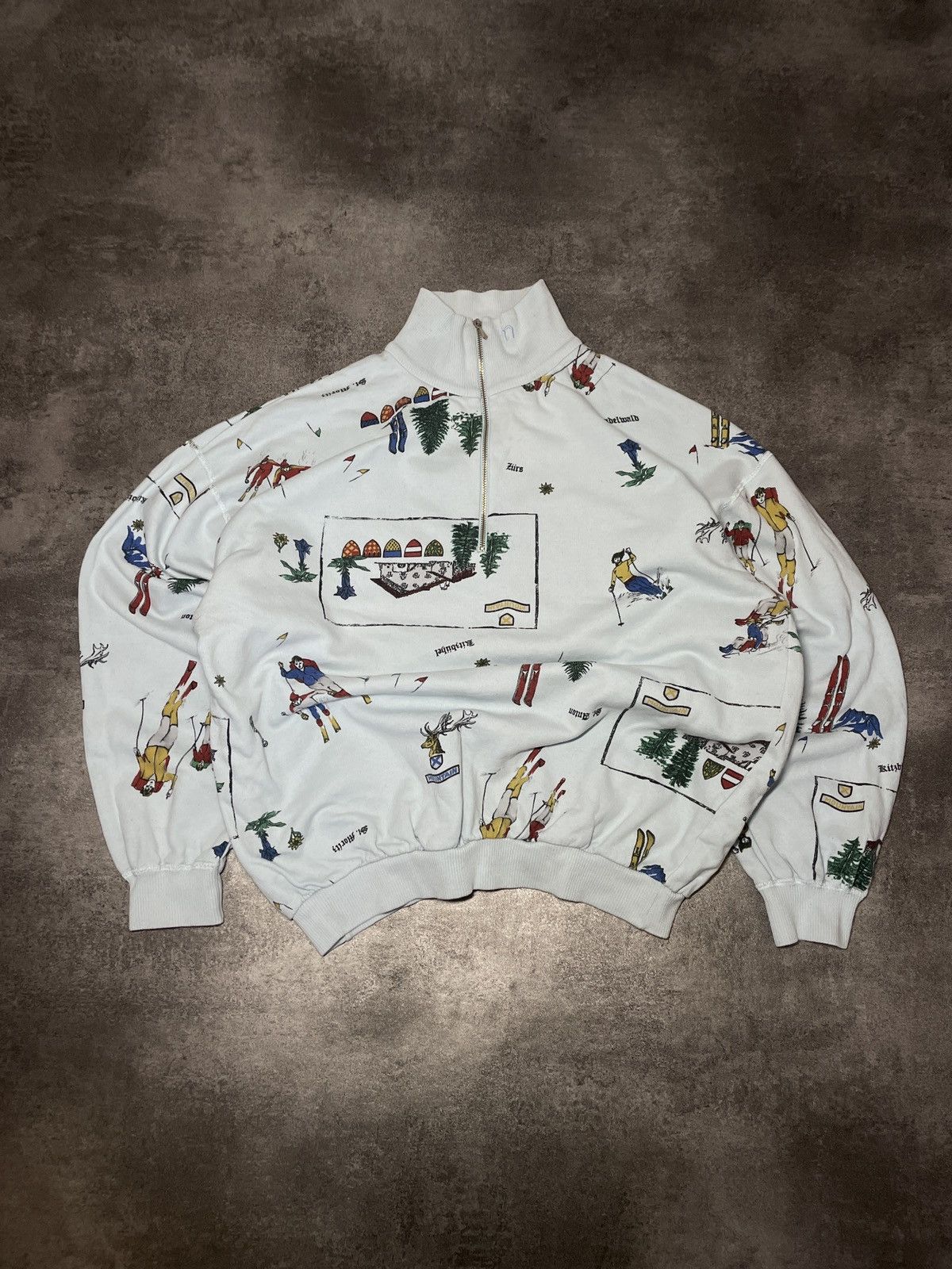 Vintage 🔥RARE🔥Vintage 90s Sweatshirt Ski AOP Boxy Fit Cozy Hype Size US XS / EU 42 / 0 - 1 Thumbnail