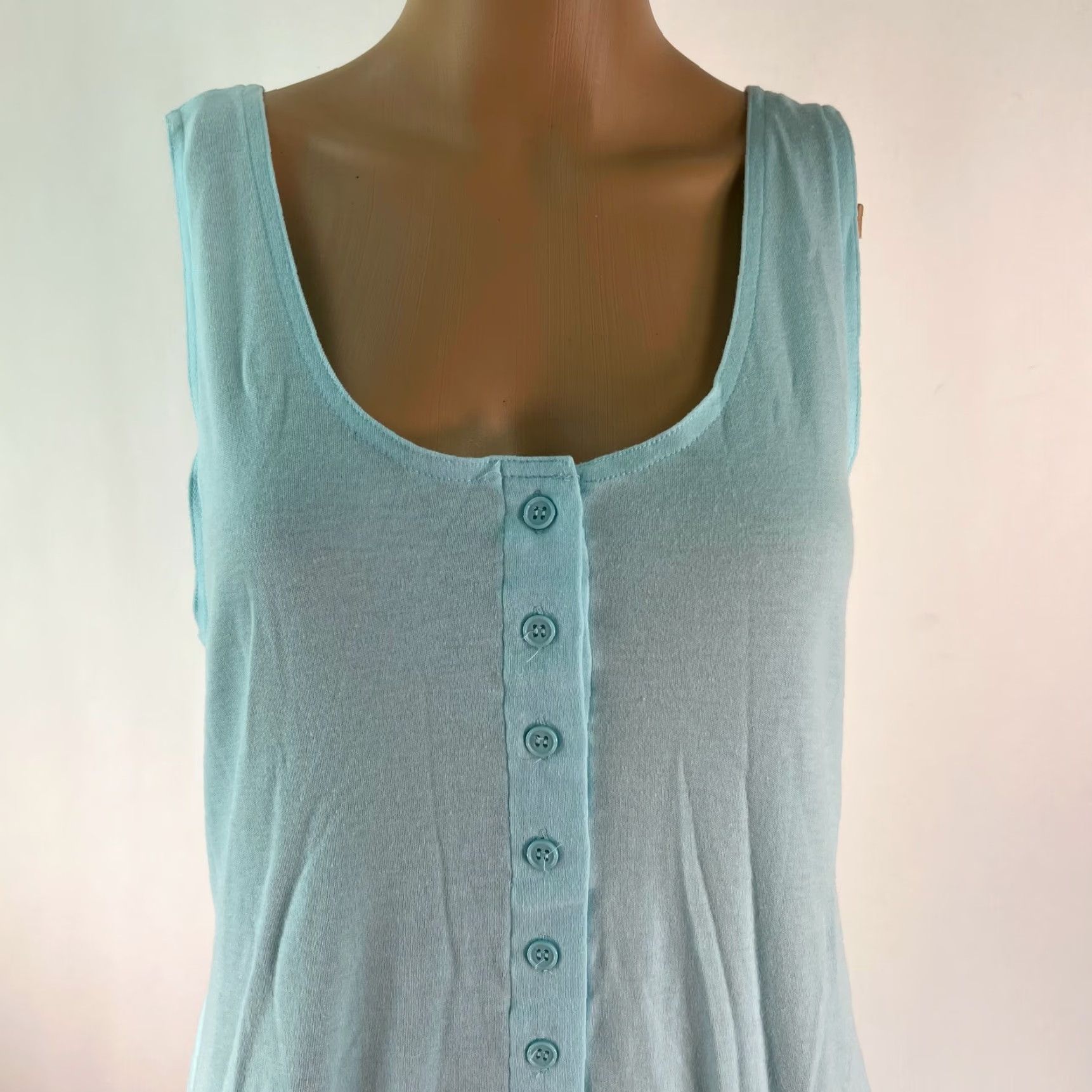 Vintage VINTAGE Favorites Womens Dress Sleeveless Scoop Neck Button Front Blue Midi Size Large Size L / US 10 / IT 46 - 2 Thumbnail