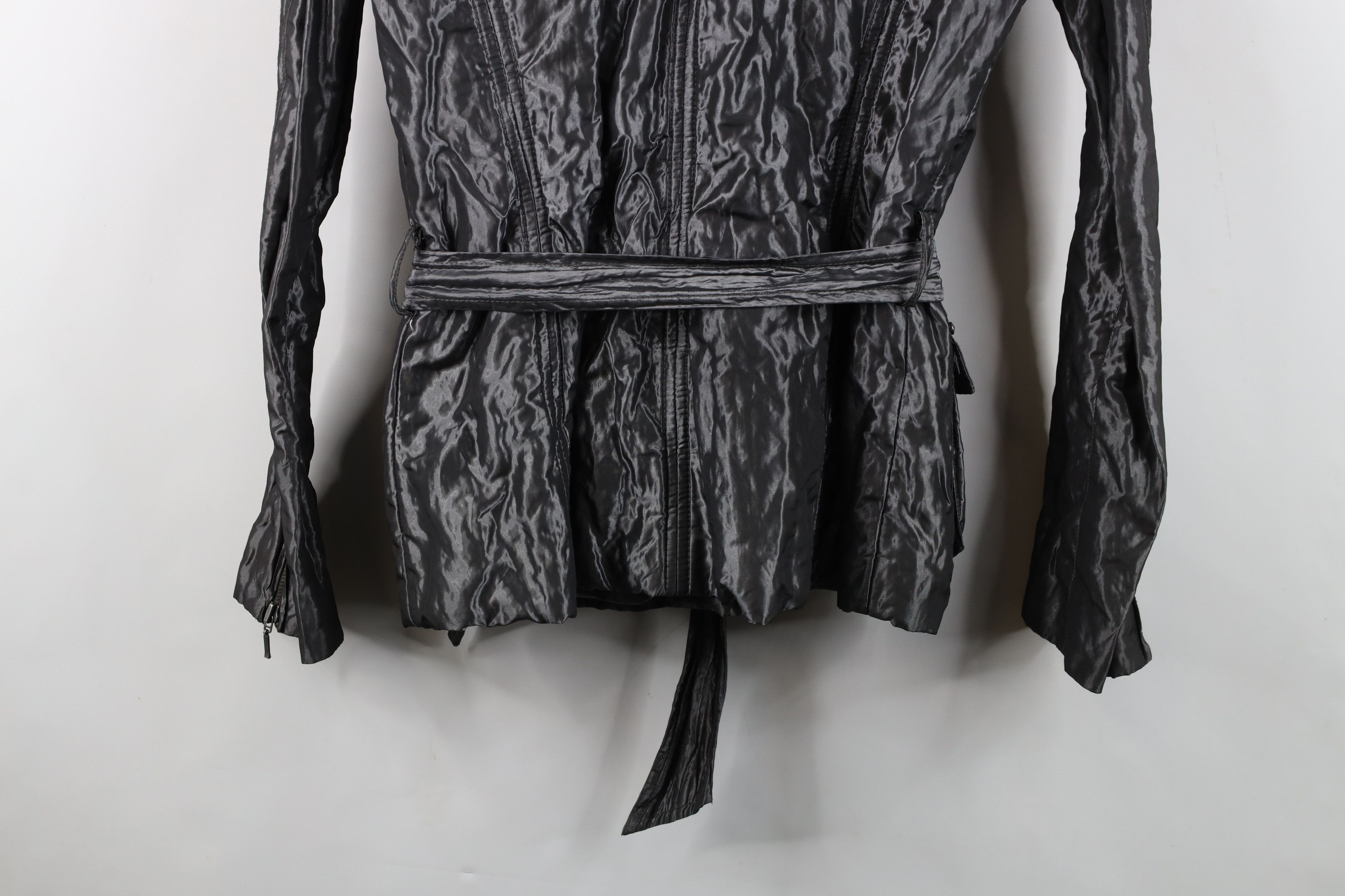 Vintage Vintage 90s Y2K Cache Metallic Babydoll Shawl Jacket Silver Size M / US 6-8 / IT 42-44 - 14 Thumbnail