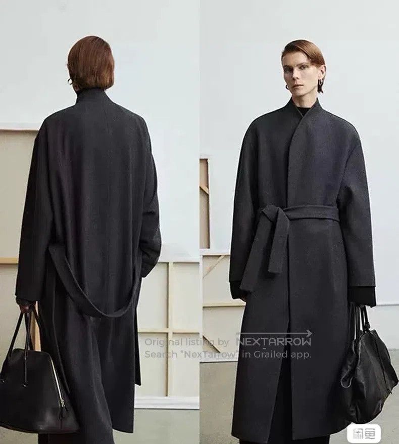 The Row The Row Navy Midi Coat Size S / US 4 / IT 40 - 4 Thumbnail