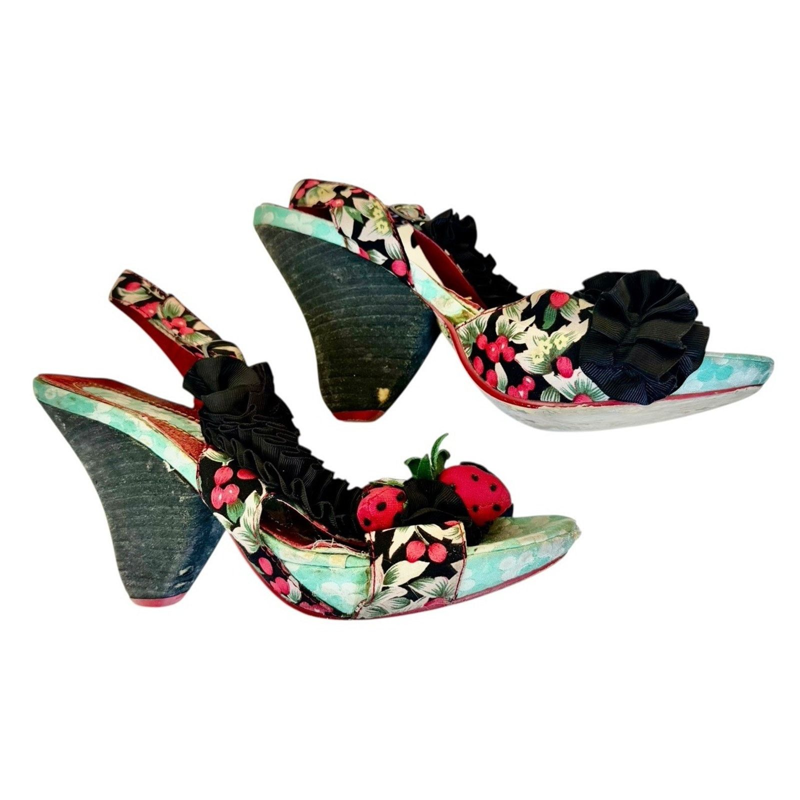 Other IRREGULAR CHOICE Raspberry Ripples Slingback Sandal Platform Size US 9.5 / IT 39.5 - 6 Thumbnail