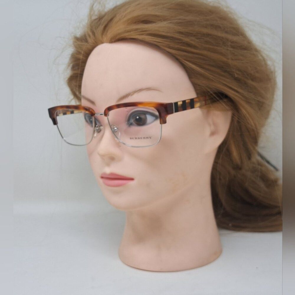 Burberry Burberry Eye Glasses Frames Unisex Half Rim Havana Nova Che Size ONE SIZE - 9 Thumbnail