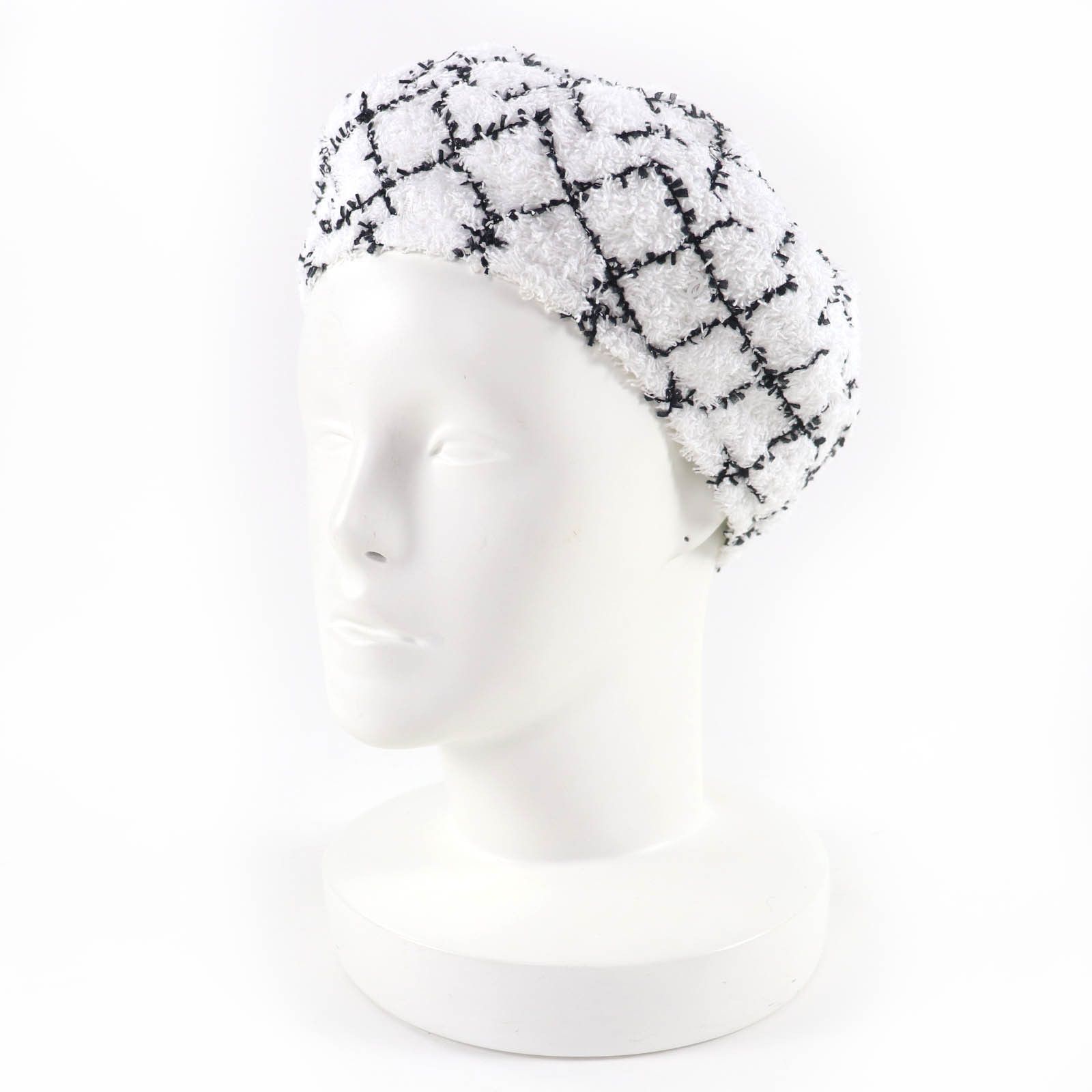 Chanel Chanel CHANEL COCO Mark Tweed Cotton Beret Textile Hats DUTY FREE for USA Size ONE SIZE - 1 Thumbnail