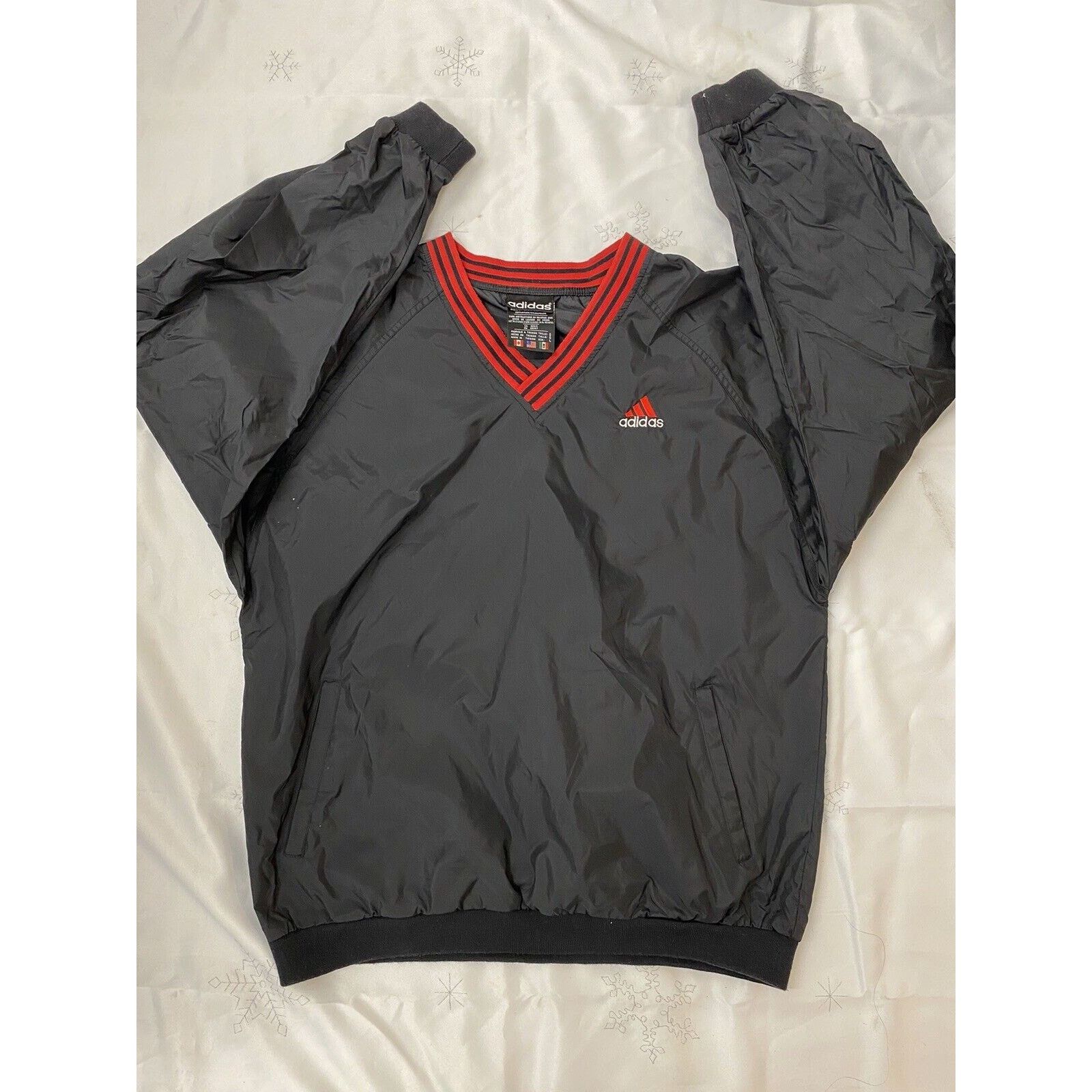 Adidas Vintage 90s Adidas V Neck Nylon Windbreaker Pullover Size L Size US L / EU 52-54 / 3 - 7 Thumbnail