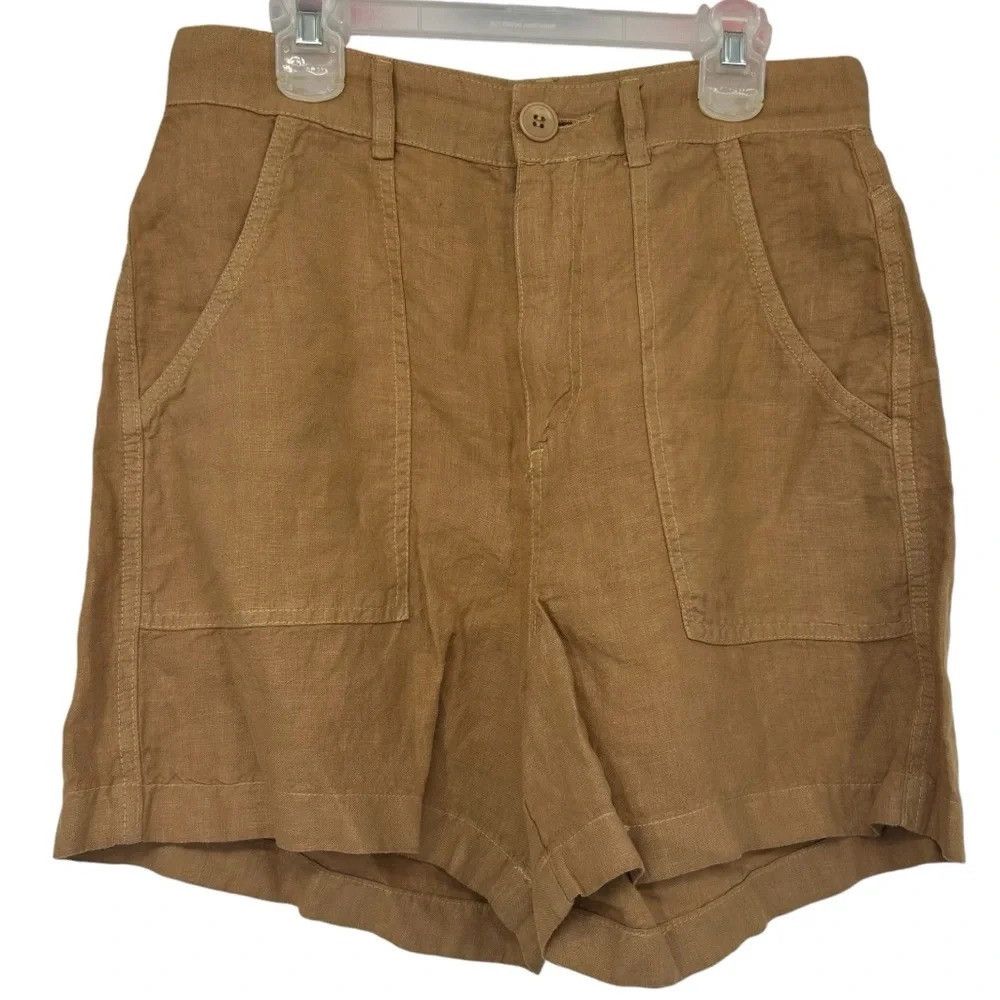 Enza Costa ENZA COSTA FRENCH LINEN HIGH-RISE SHORTS AUSTRALIAN OUTBACK Size 25" / US 0 / IT 36 - 1 Thumbnail