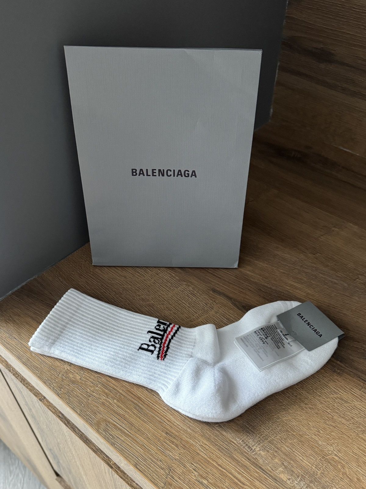 Balenciaga Balenciaga Ribbed Intarsia Cotton-Blend Tennis Socks Size ONE SIZE - 2 Thumbnail