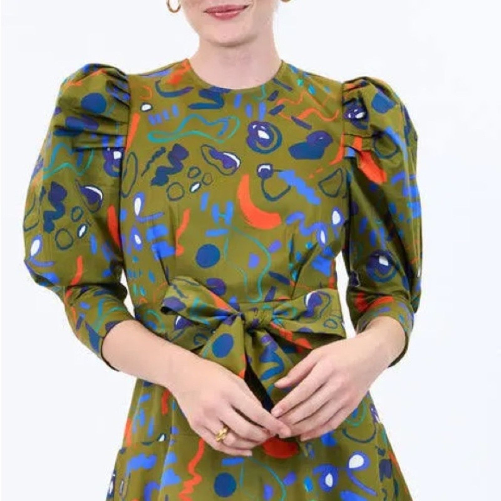 Hunter Bell Hunter Bell Madeline Dress Mini Floral Poplin Tie Waist 2 Size XS / US 0-2 / IT 36-38 - 13 Thumbnail