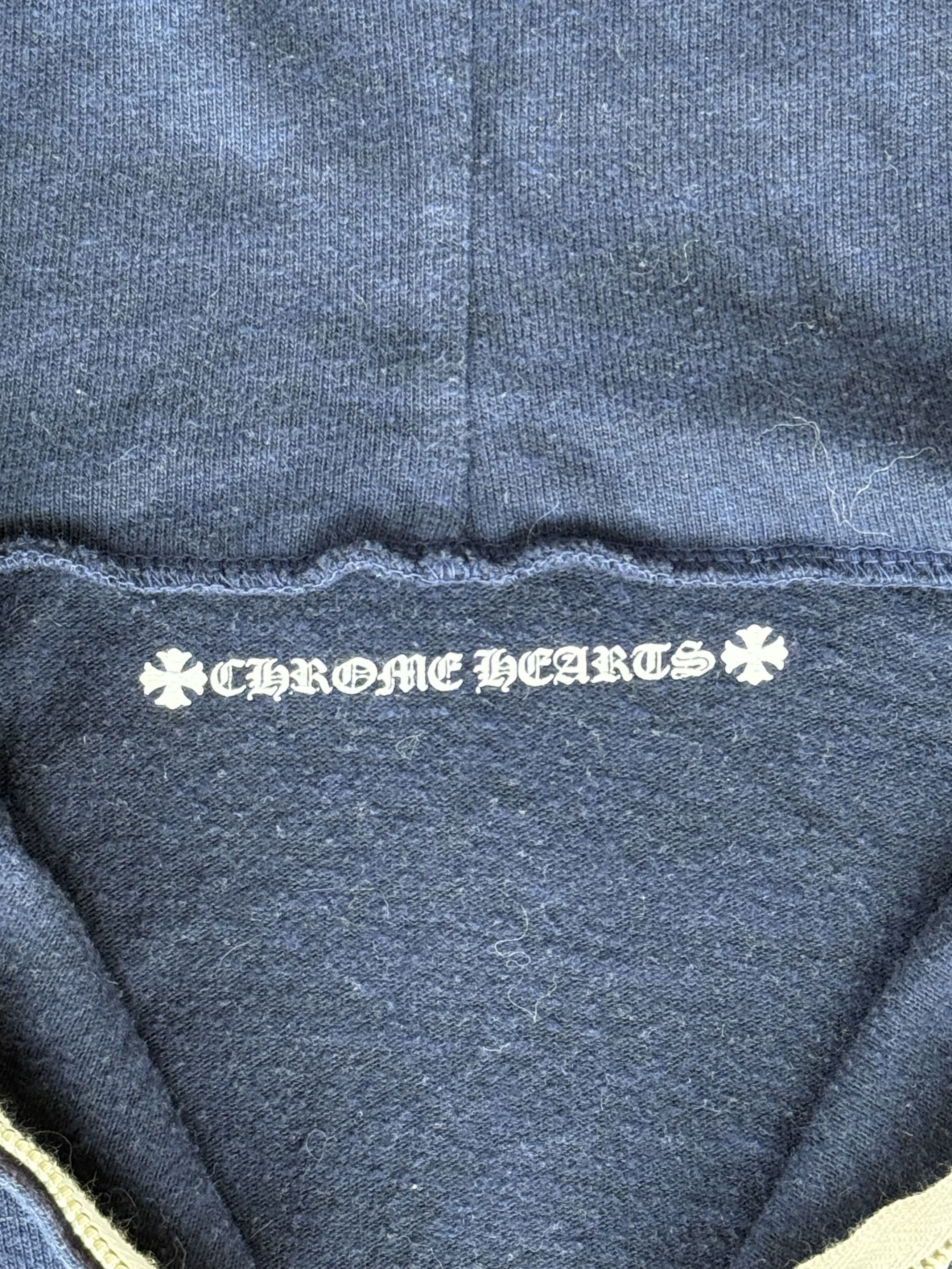 Chrome Hearts Matty Boy Navy & White Triple Cross Graphic Zip Up Hoodie Size US S / EU 44-46 / 1 - 3 Thumbnail