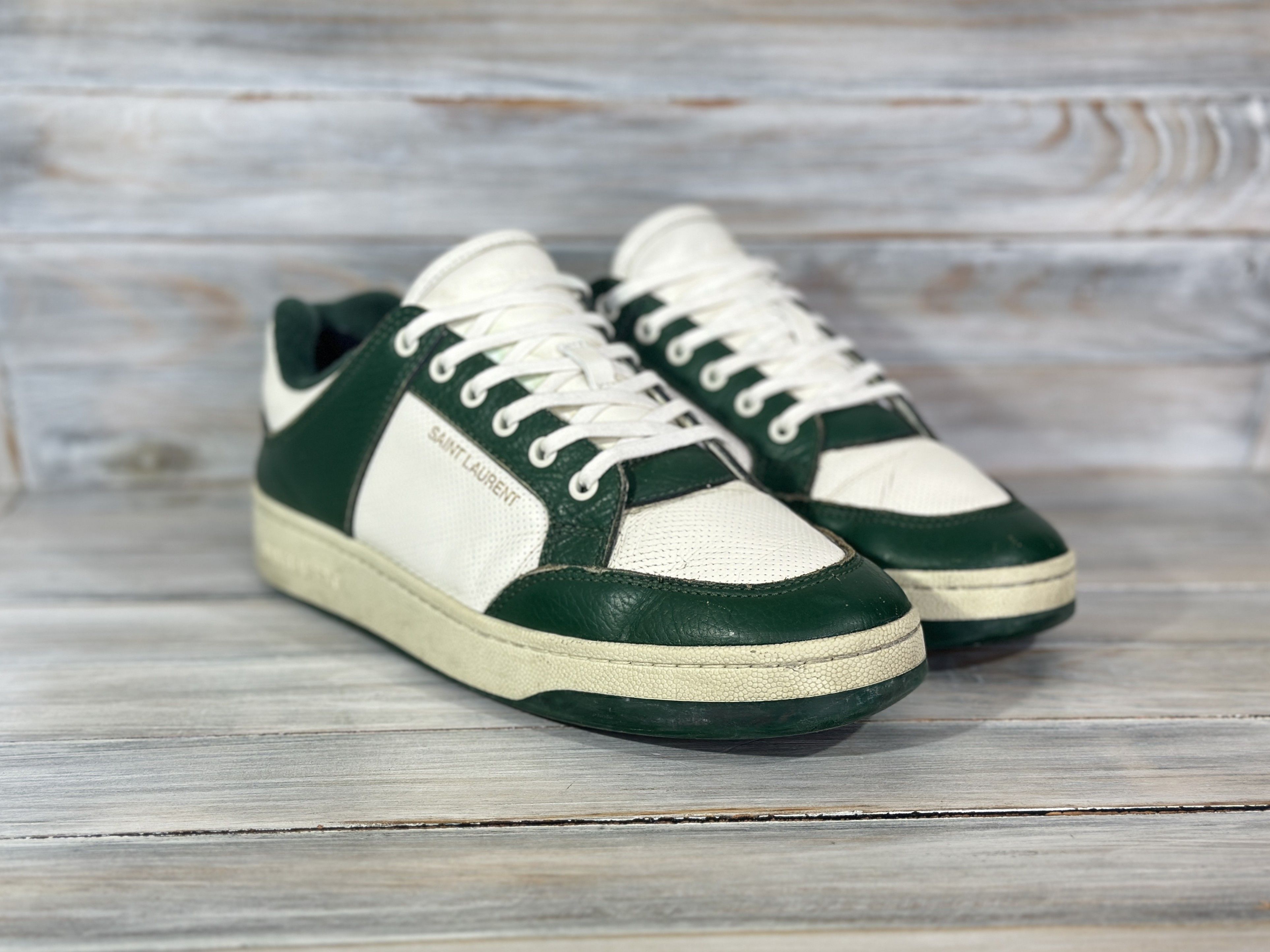 Yves Saint Laurent SAINT LAURENT SL/61 Low-Top Leather Sneakers Made In Italy Size US 10 / EU 43 - 14 Thumbnail