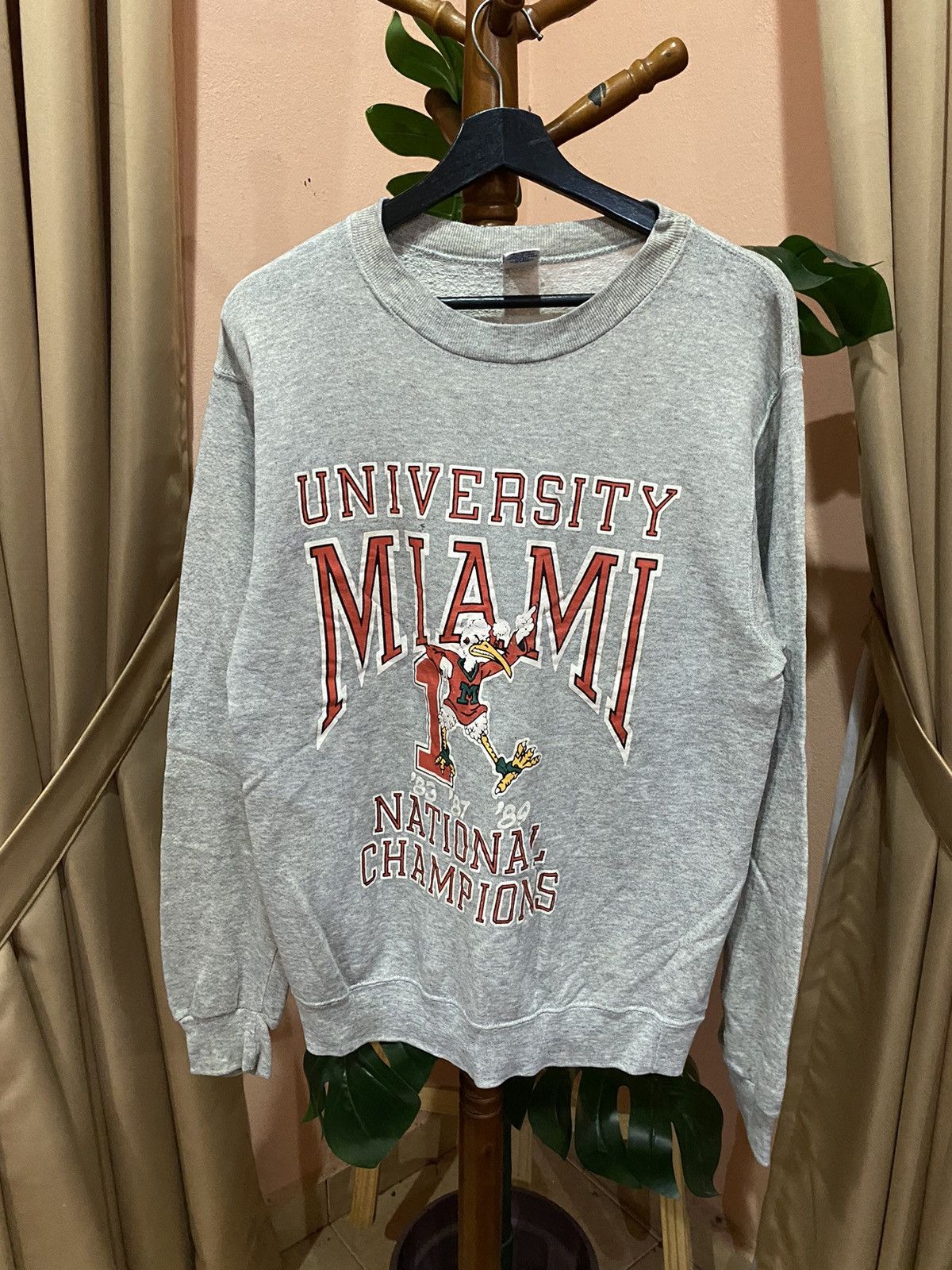 Vintage VINTAGE 80s UNIVERSITY MIAMI SWEATSHIRT Size US M / EU 48-50 / 2 - 2 Thumbnail