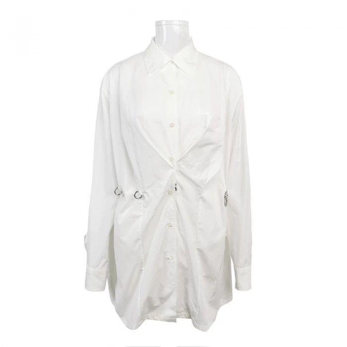 Prada Prada Cotton Solid Lapel Single-Breasted Shirt Size US XS / EU 42 / 0 - 1 Thumbnail