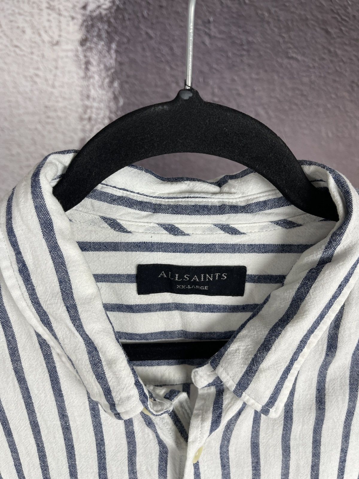 Allsaints Allsaints Dedham long sleeve striped shirt linen blend Size US XXL / EU 58 / 5 - 7 Thumbnail