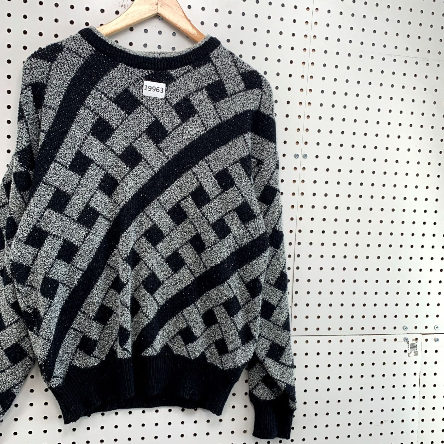 Vintage VINTAGE Limited Editions By Expressions Sweater Black Gray Weave Womens Large Size L / US 10 / IT 46 - 4 Thumbnail