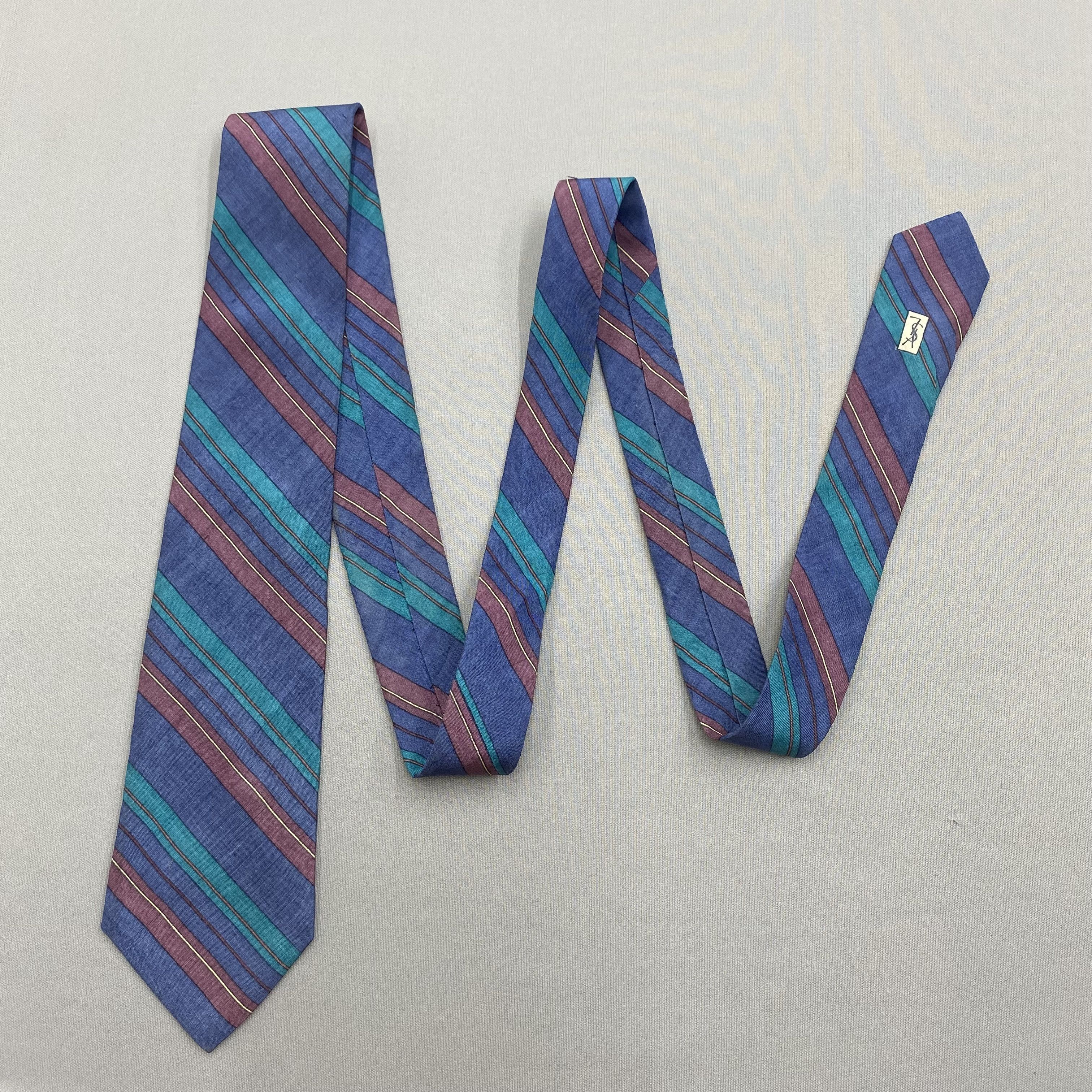 Japanese Brand Vintage Yves Saint Laurent SILK Necktie Cravate Pure Silk Size ONE SIZE - 5 Thumbnail