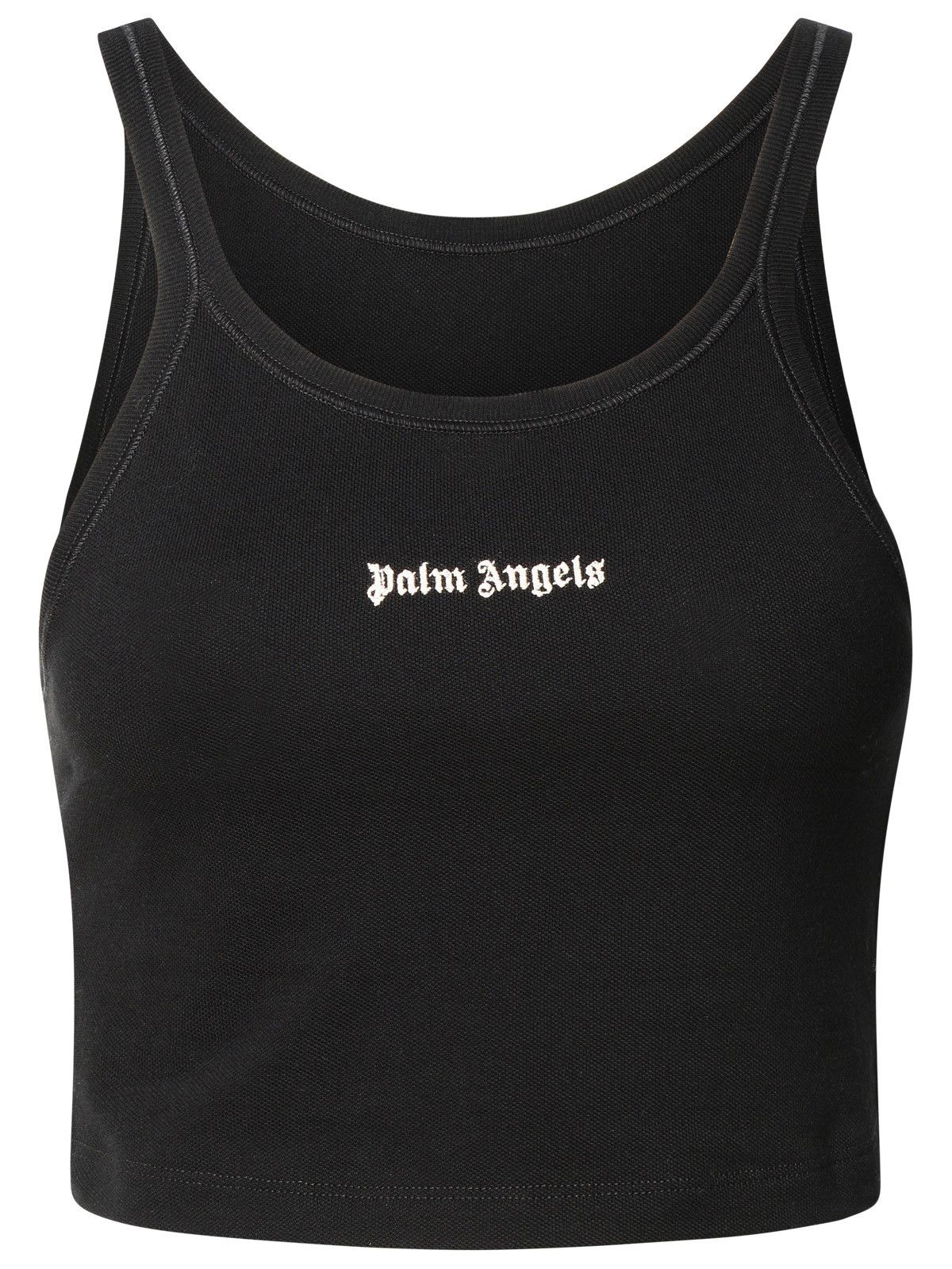 image of Palm Angels Black Cotton Tank Top, Women's (Size XS)
