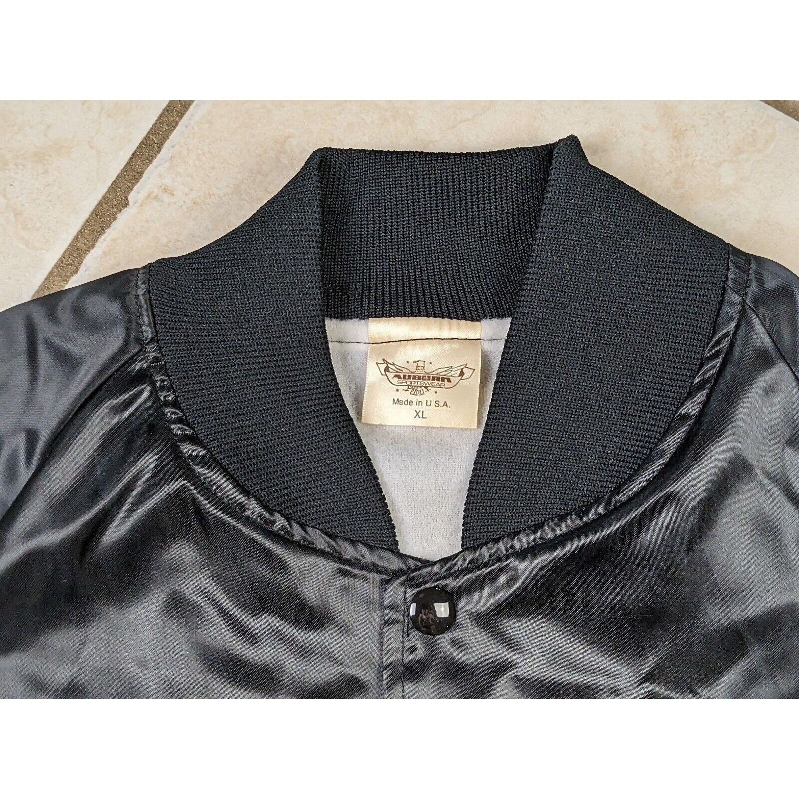 Other Vtg USA Racing Team Satin Bomber Snap Button Jacket Auburn Size US L / EU 52-54 / 3 - 4 Thumbnail
