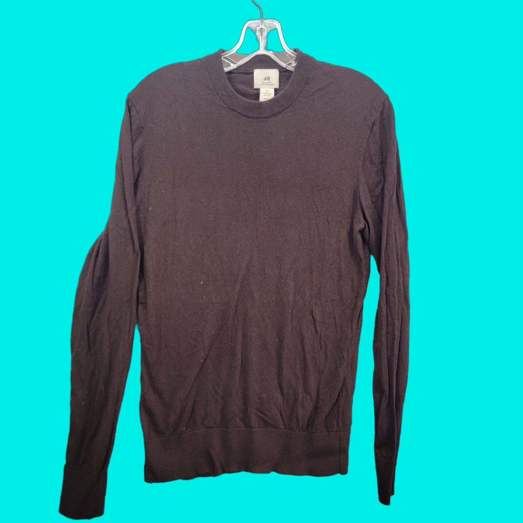 H&M HM Sweater Mens Small Regular Fit Brown Crew Neck Shirt Size US S / EU 44-46 / 1 - 1 Thumbnail