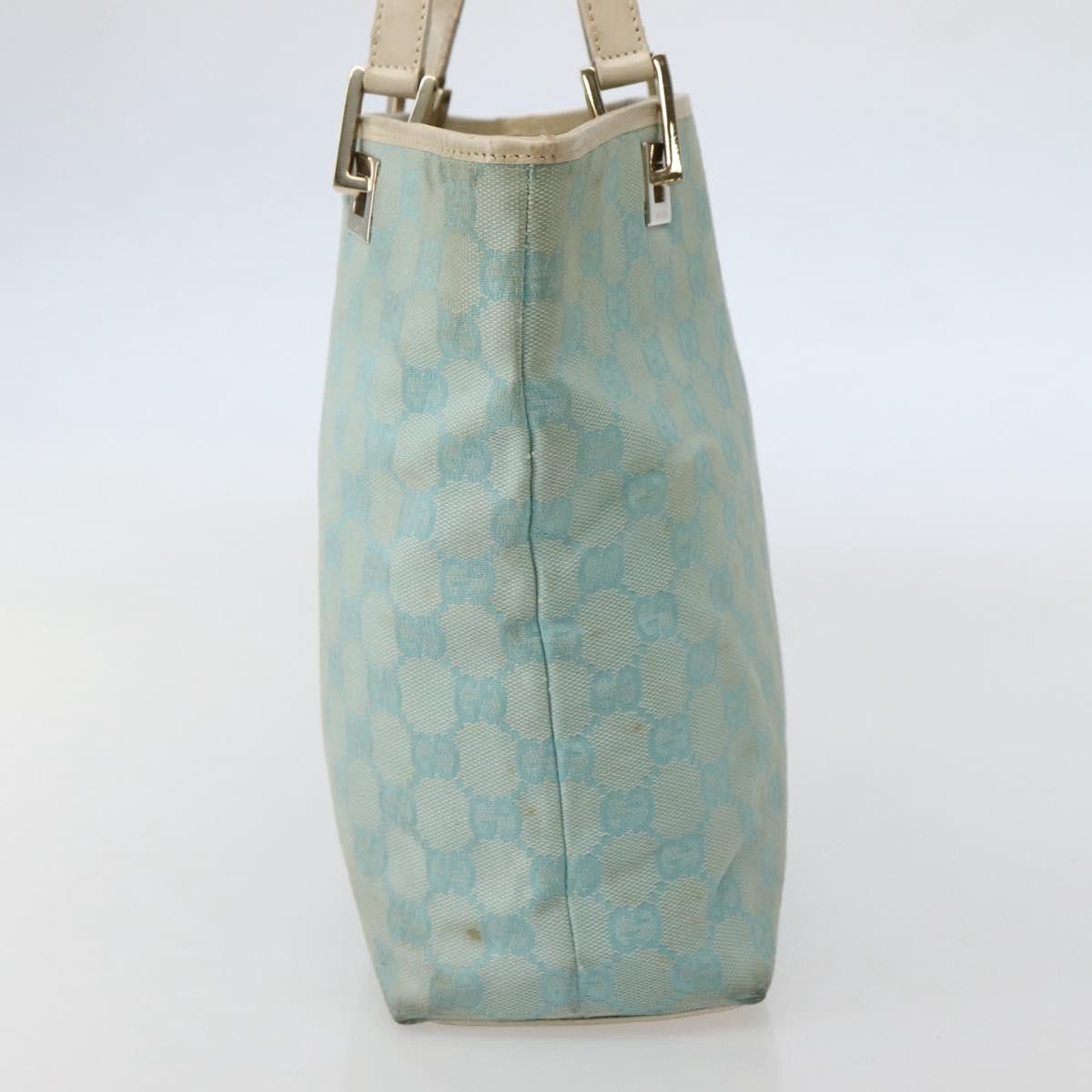 Gucci GUCCI GG Canvas Tote Bag Light Blue Gold 002 002 Size ONE SIZE - 4 Thumbnail