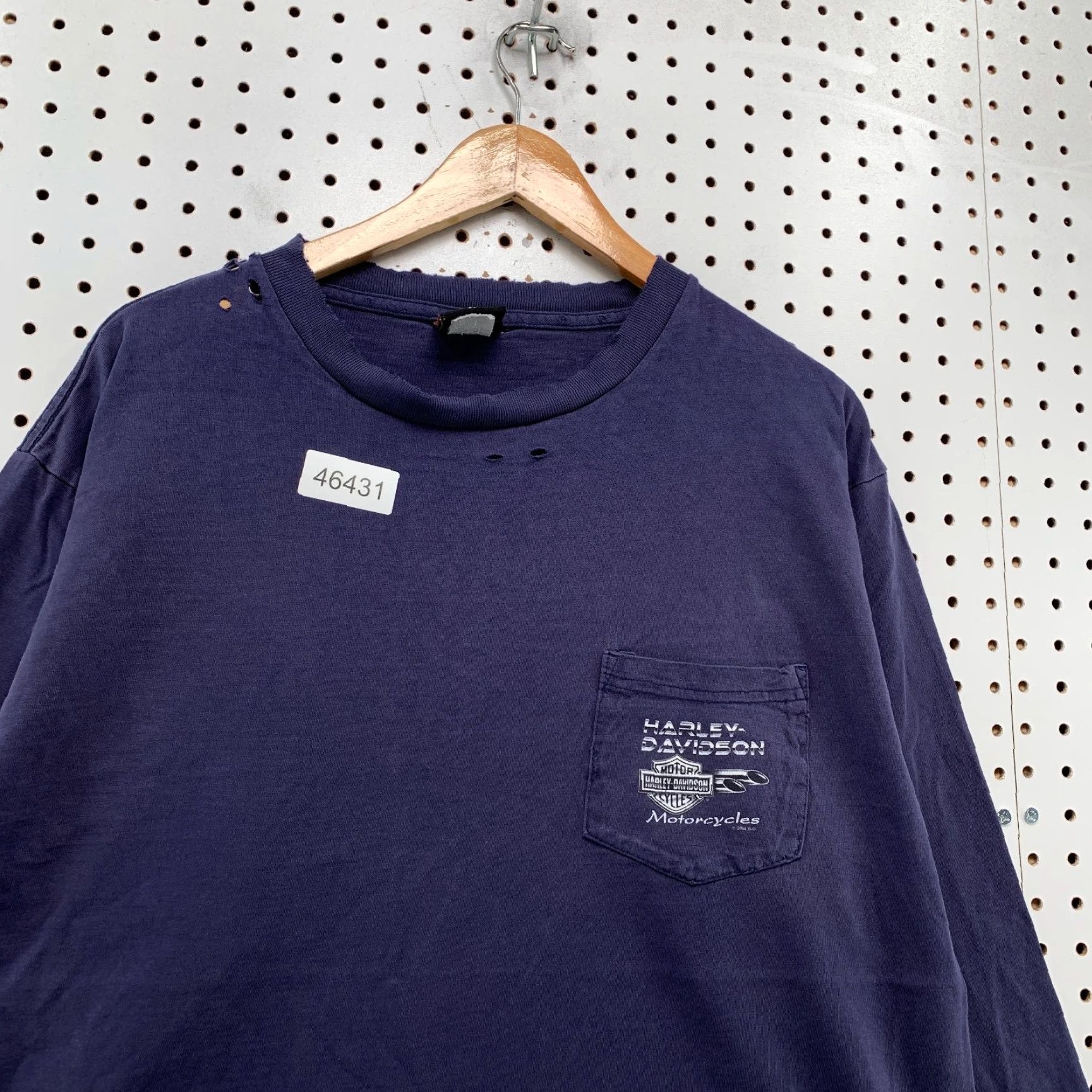 Harley Davidson VINTAGE Harley-Davidson Shirt Mens 2XL Blue Long Sleeve Biker Chicago Pocket T-Shirt Size US XXL / EU 58 / 5 - 5 Thumbnail