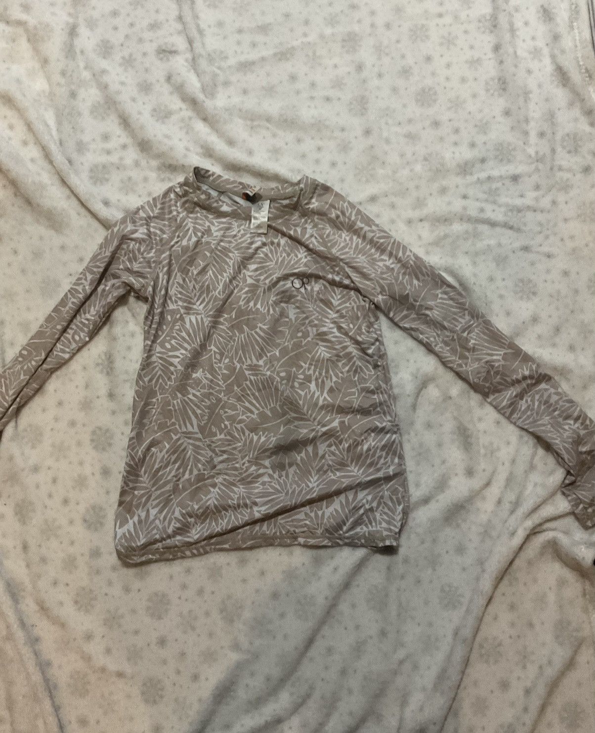 Ocean Pacific Tan and white long sleeve swimwear top / too set Size M / US 6-8 / IT 42-44 - 1 Thumbnail