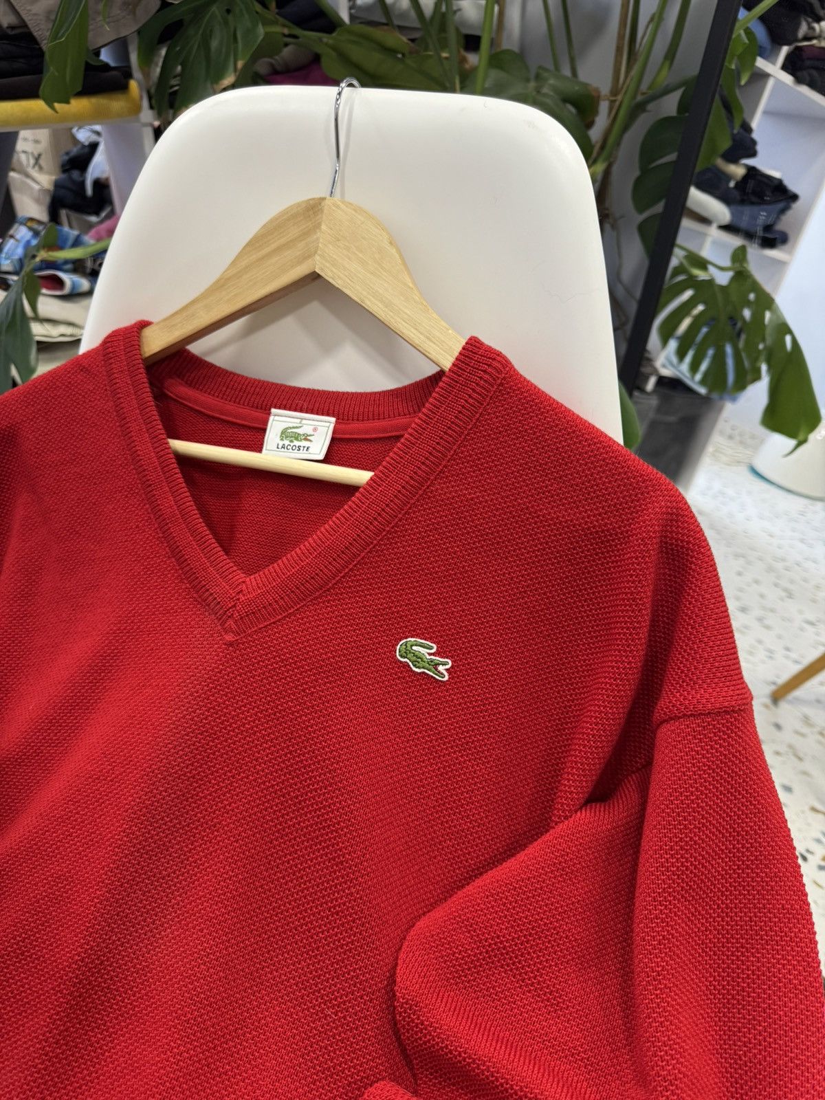 Lacoste Lacoste V-neck cardigan sweater size XL Size US XL / EU 56 / 4 - 4 Thumbnail