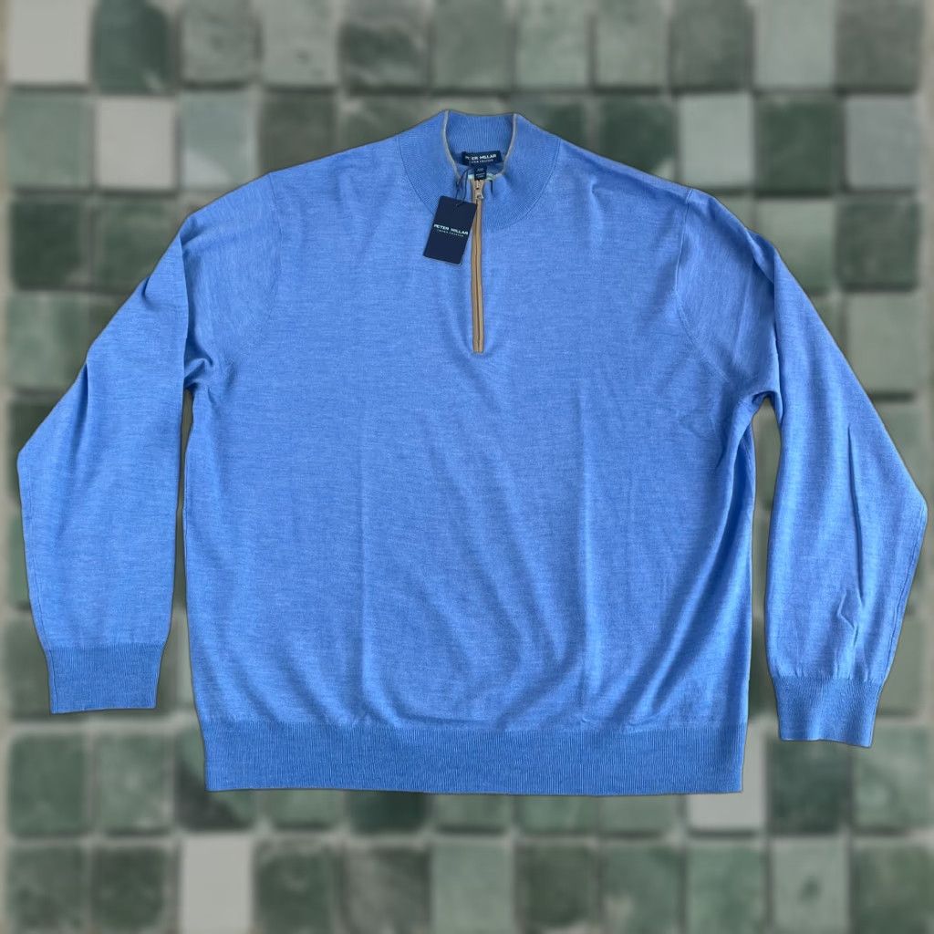 Peter Millar Peter Millar Crown Excursionist Flex Quarter-Zip Sweater Men 2XL Blue NWT Size US XXL / EU 58 / 5 - 1 Thumbnail