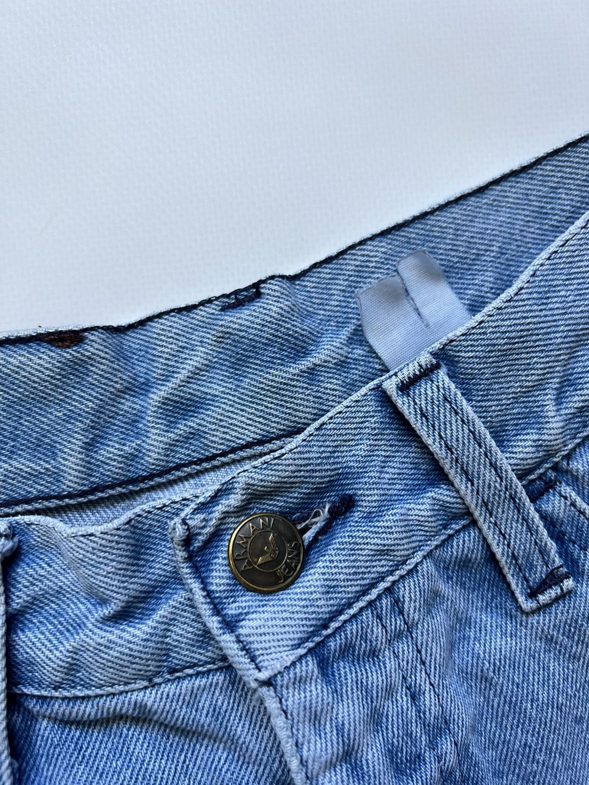 Armani Vintage Armani Jeans Blue Wash Distressed Denim Pants Size US 28 / EU 44 - 10 Thumbnail