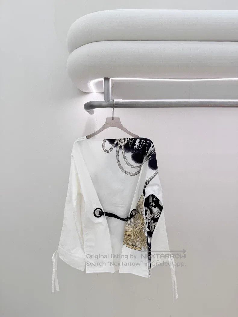 Hermes Hermes Printed black and white shirt Size XS / US 0-2 / IT 36-38 - 2 Thumbnail