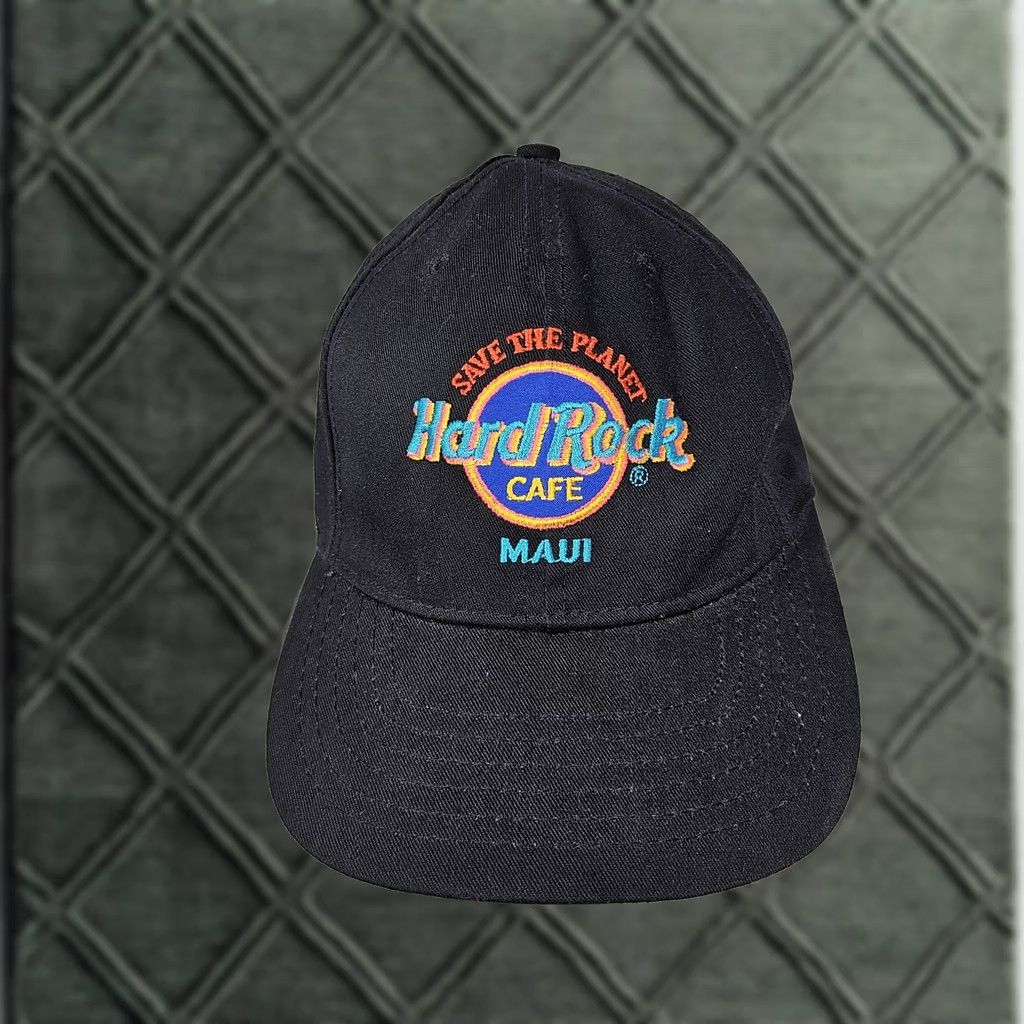Hard Rock Cafe VINTAGE Hard Rock Cafe Maui Hat Cap Snap Back One Size Black Mens Size ONE SIZE - 1 Thumbnail