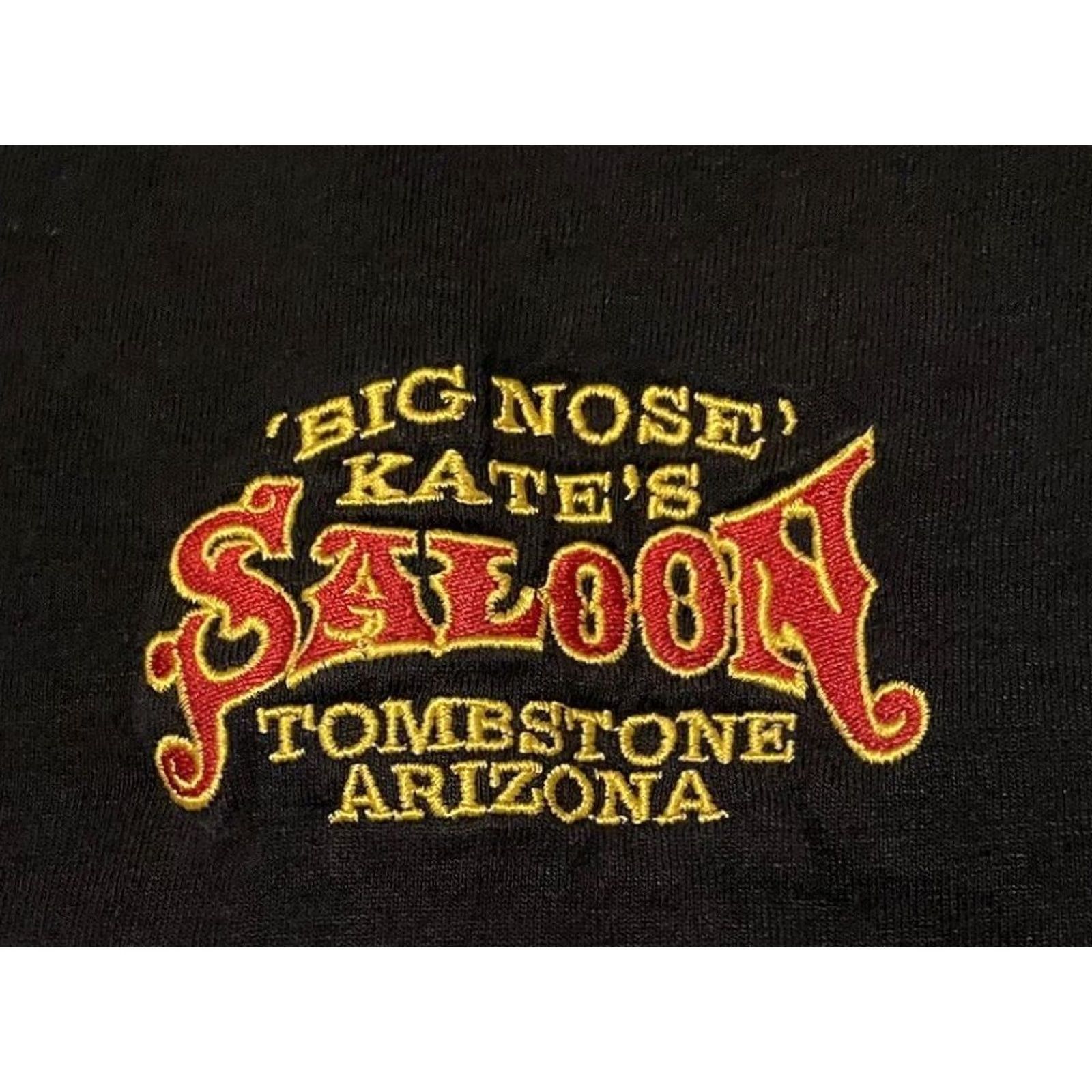 Vintage VINTAGE Big Nose Kates Saloon Tombstone Arizona Faded Shirt XL Black Harley Grunge 80s 90s Bar Joke Humor USA Western Rock Mens T-Shirt Size US XL / EU 56 / 4 - 4 Thumbnail