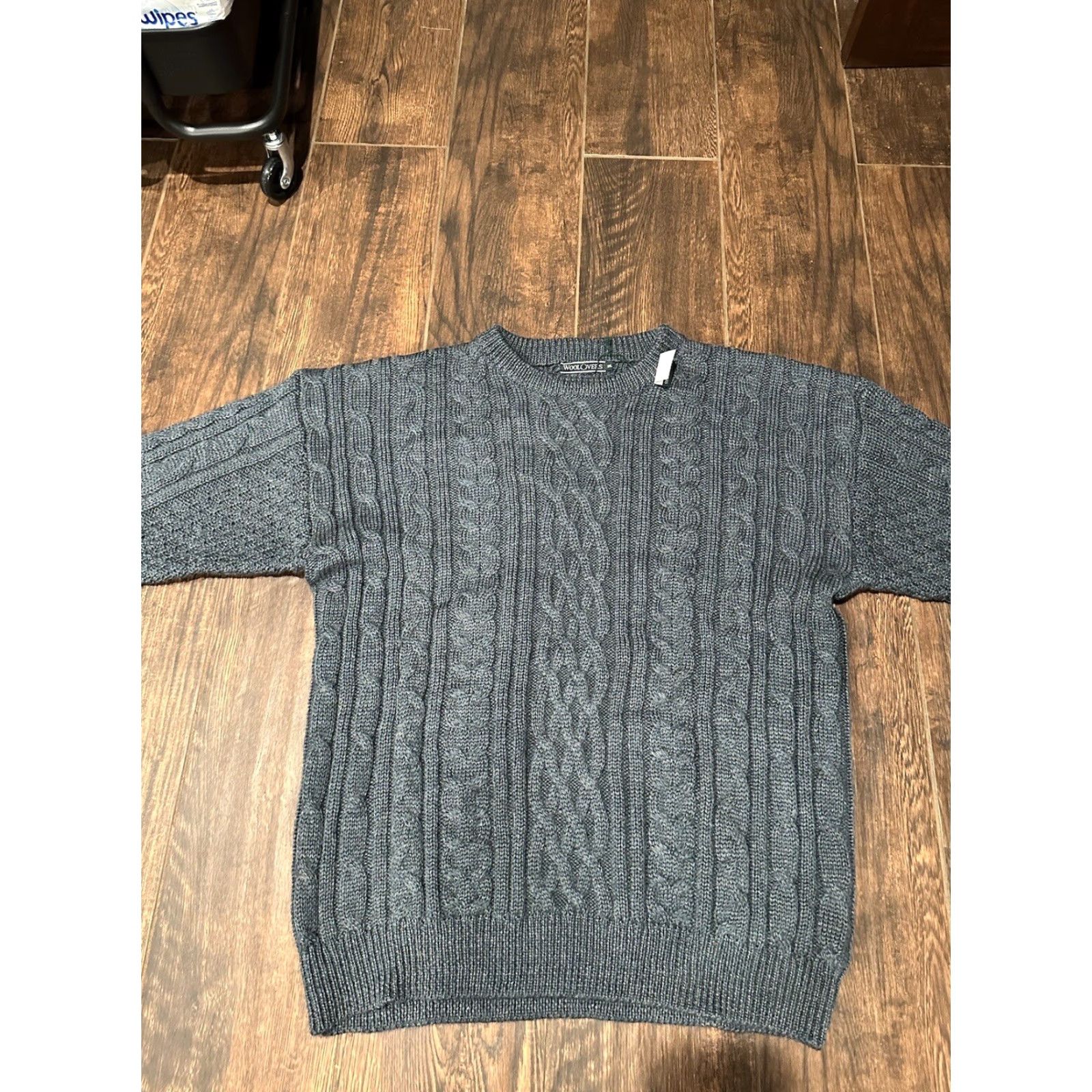 Vintage Woolovers Jumper Knit Pullover Cable Knit Aran 2XL Mens Green Wool NWT Size US XXL / EU 58 / 5 - 4 Thumbnail