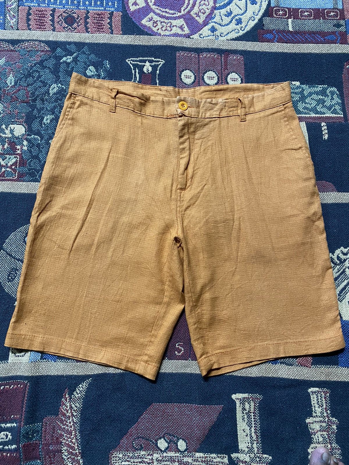 Japanese Brand × Vintage Vintage Short Pants Free Nature Linen Orange Size US 34 / EU 50 - 1 Thumbnail