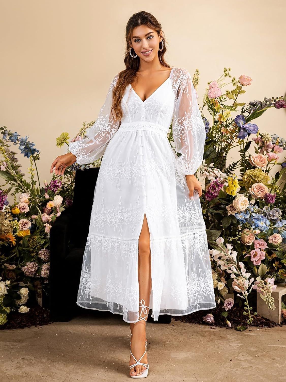 Other New Simplee Women’s Elegant Lantern Sleeve Ruffle HemDresses Size XL / US 12-14 / IT 48-50 - 1 Thumbnail