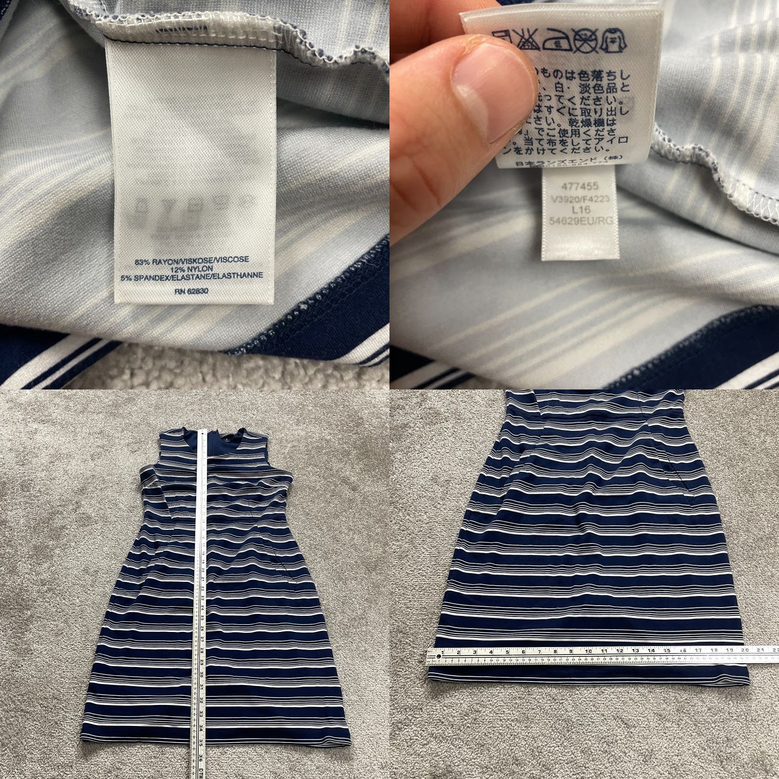 Lands' End VINTAGE Lands' End Sheath Dress Womens 8 Midi Sleeveless Blue White Striped Business Party Workwear Size M / US 6-8 / IT 42-44 - 8 Thumbnail