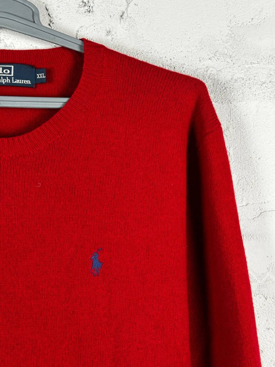 Polo Ralph Lauren × Ralph Lauren × Vintage Vintage Polo Ralph Lauren Lambs Wool Red Sweater Size US XXL / EU 58 / 5 - 4 Thumbnail