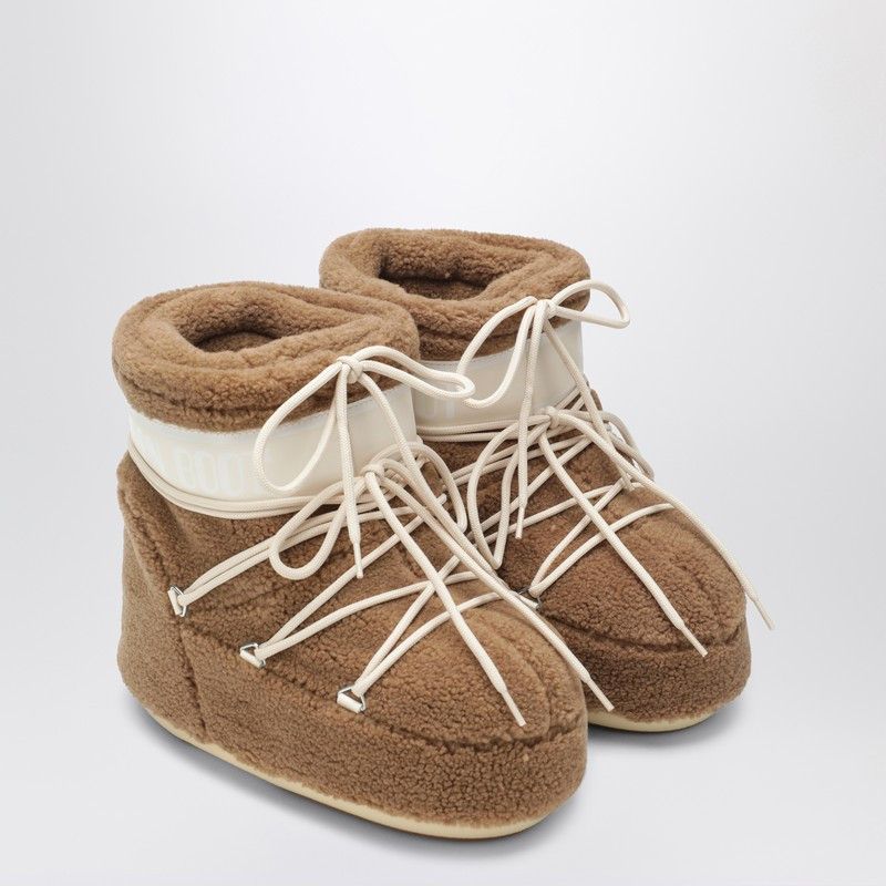 Moon Boot Moon Boot Icon Low Boot In Camel Teddy Fabric Size US 7 / IT 37 - 1 Thumbnail
